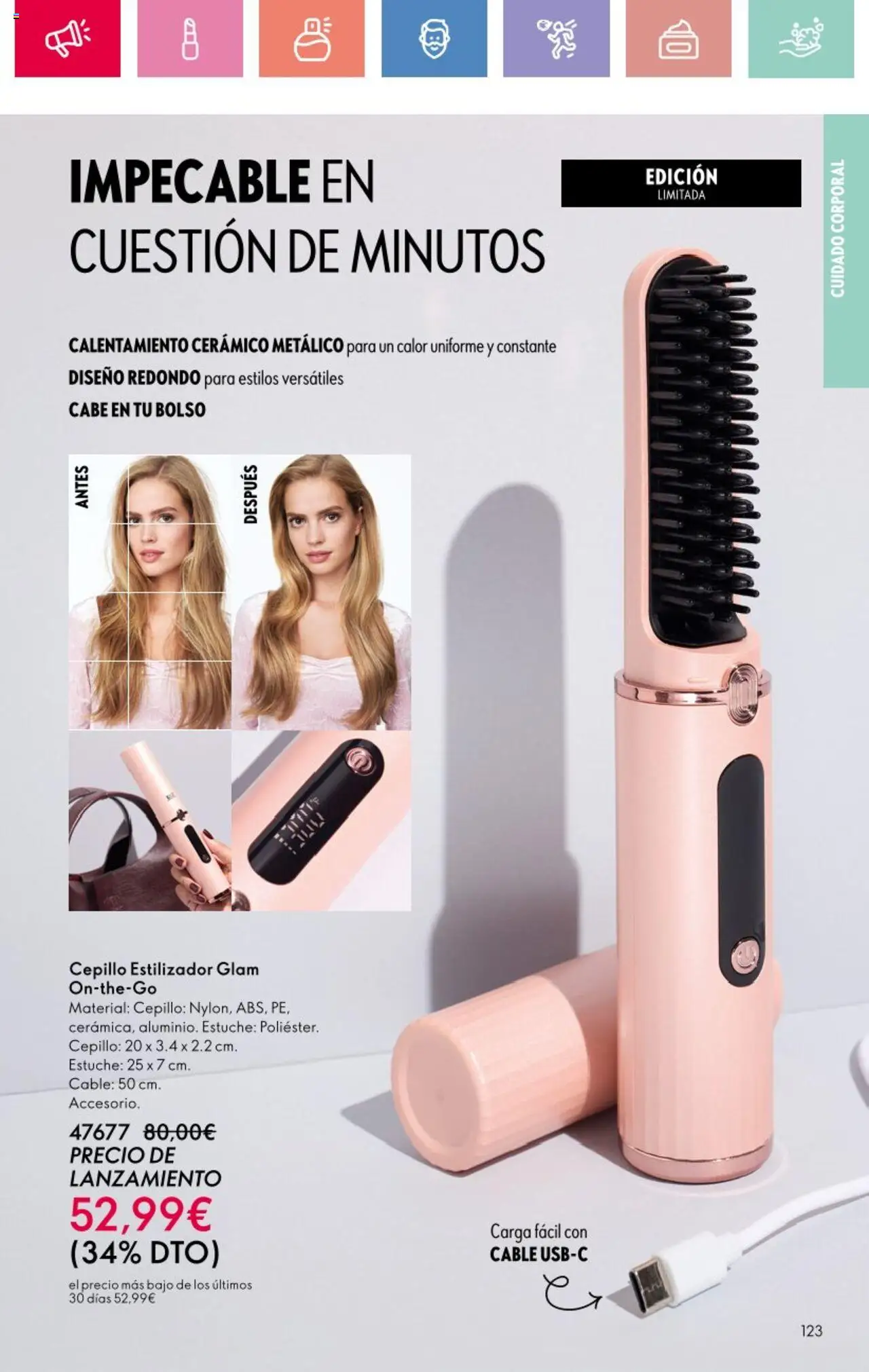 Oriflame - Catálogo Campaña 12 │ válido desde el 24.08.2025 | Página: 123 | Productos: Cepillo, Bolso, Cable