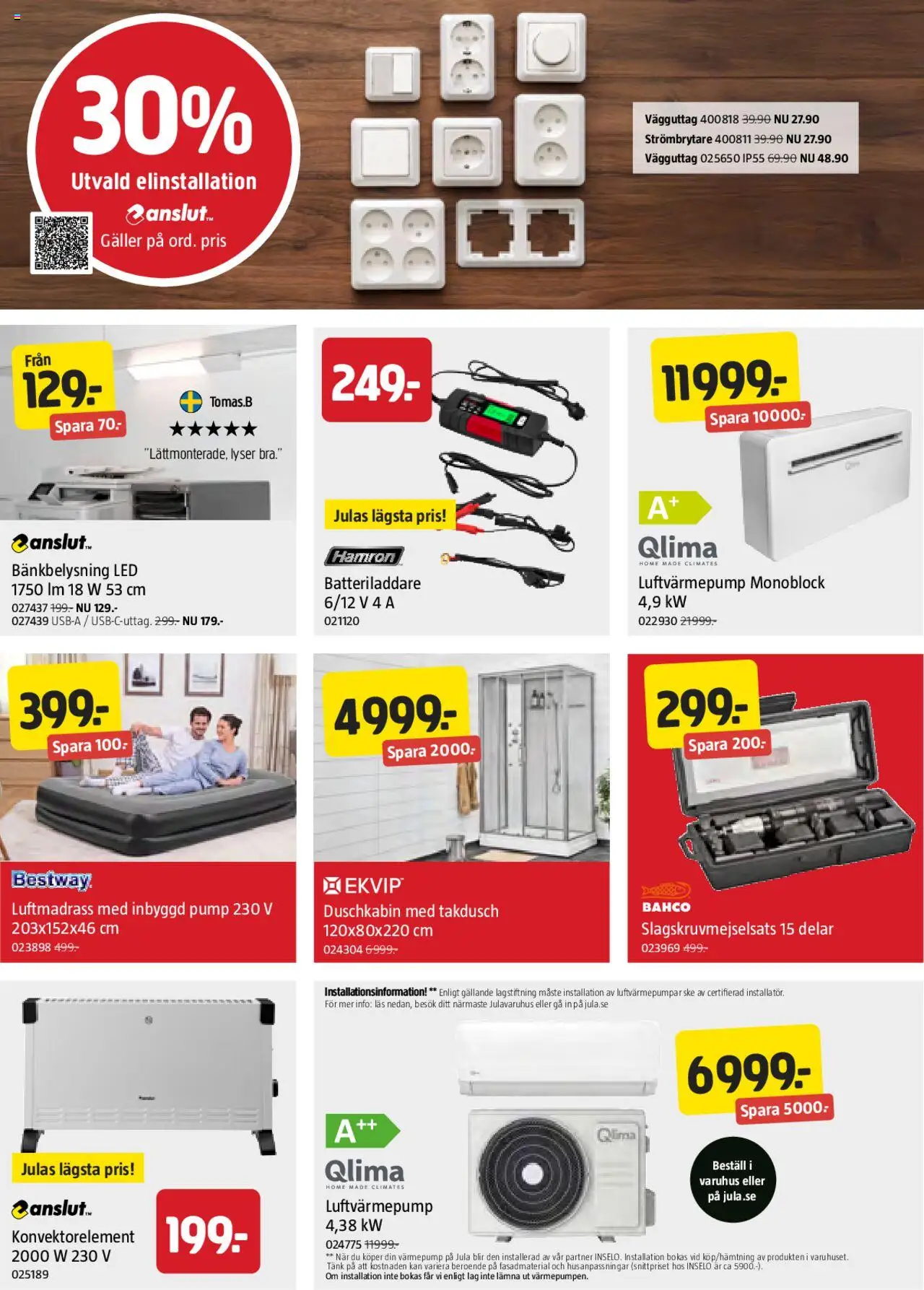 Jula reklamblad aktuell från 16.10.2025 | Sida: 6 | Produkter: Luftmadrass, Pump, Galler
