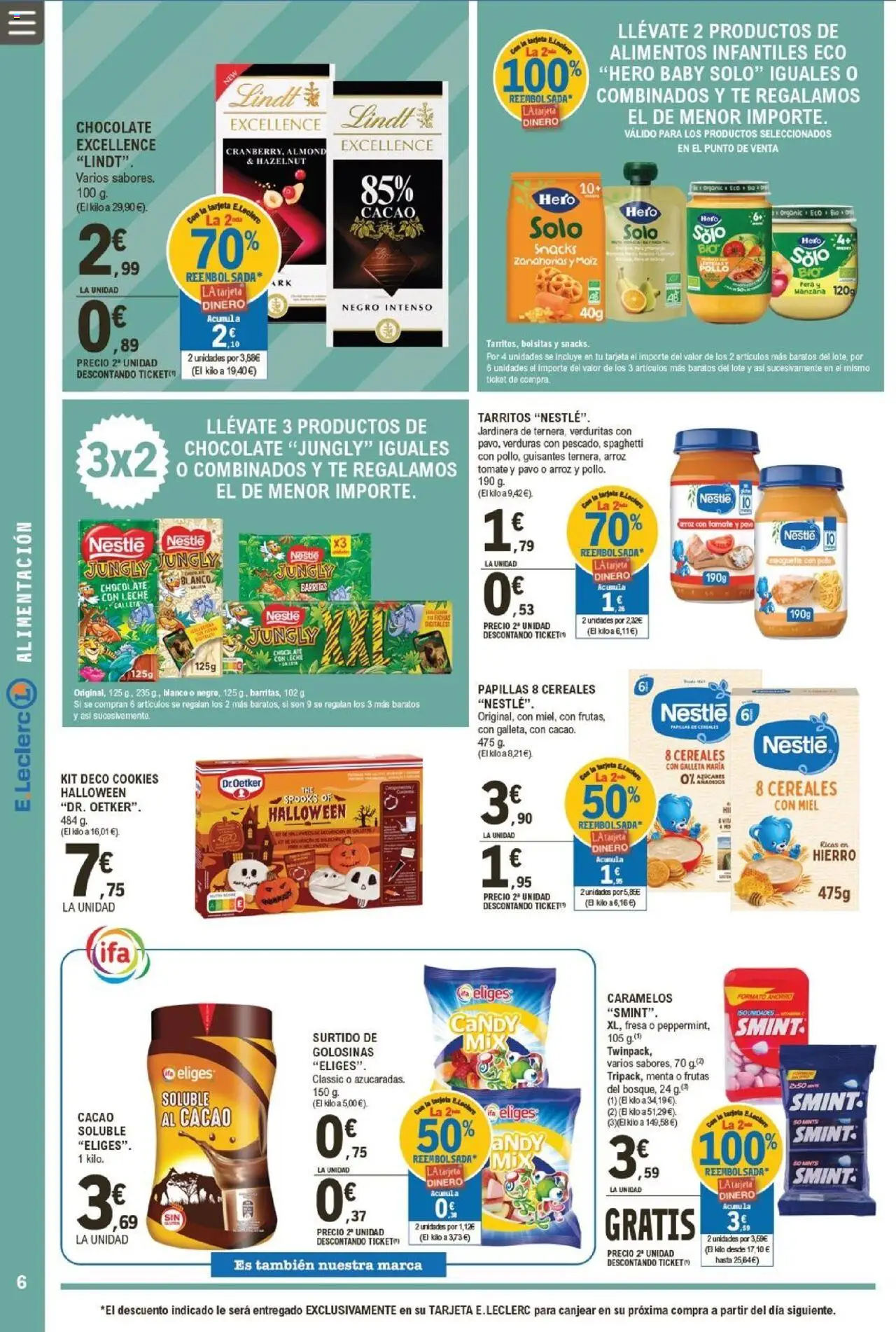 E.Leclerc folleto │ válido desde el 07.10.2025 | Página: 6 | Productos: Chocolate, Golosinas, Cereales, Κούβα