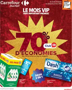 Carrefour Market - Prévisualisation de Carrefour Market Le mois vip 70% d'économies valide à partir de 24.02.2026