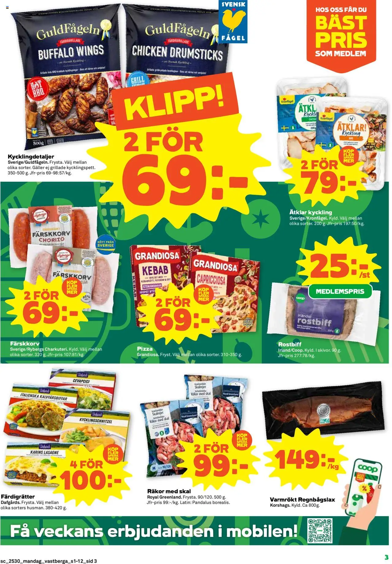 Stora Coop reklamblad aktuell från 21.07.2025 | Sida: 3 | Produkter: Grill, Galler, Räkor, Chorizo
