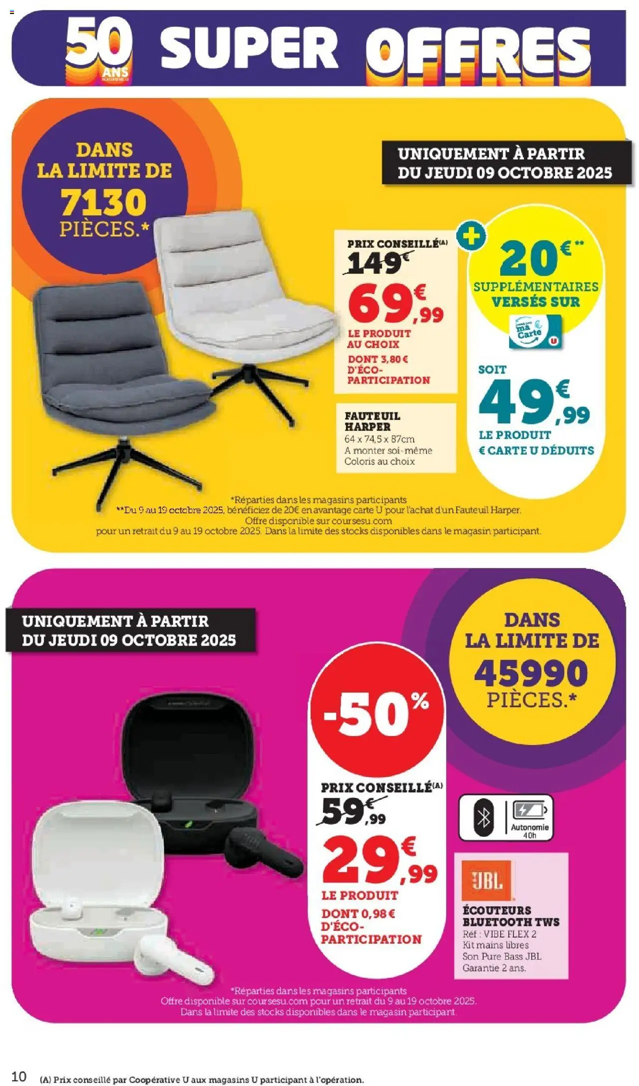 {H1} | Page: 10 | Produits: Écouteurs, Fauteuil