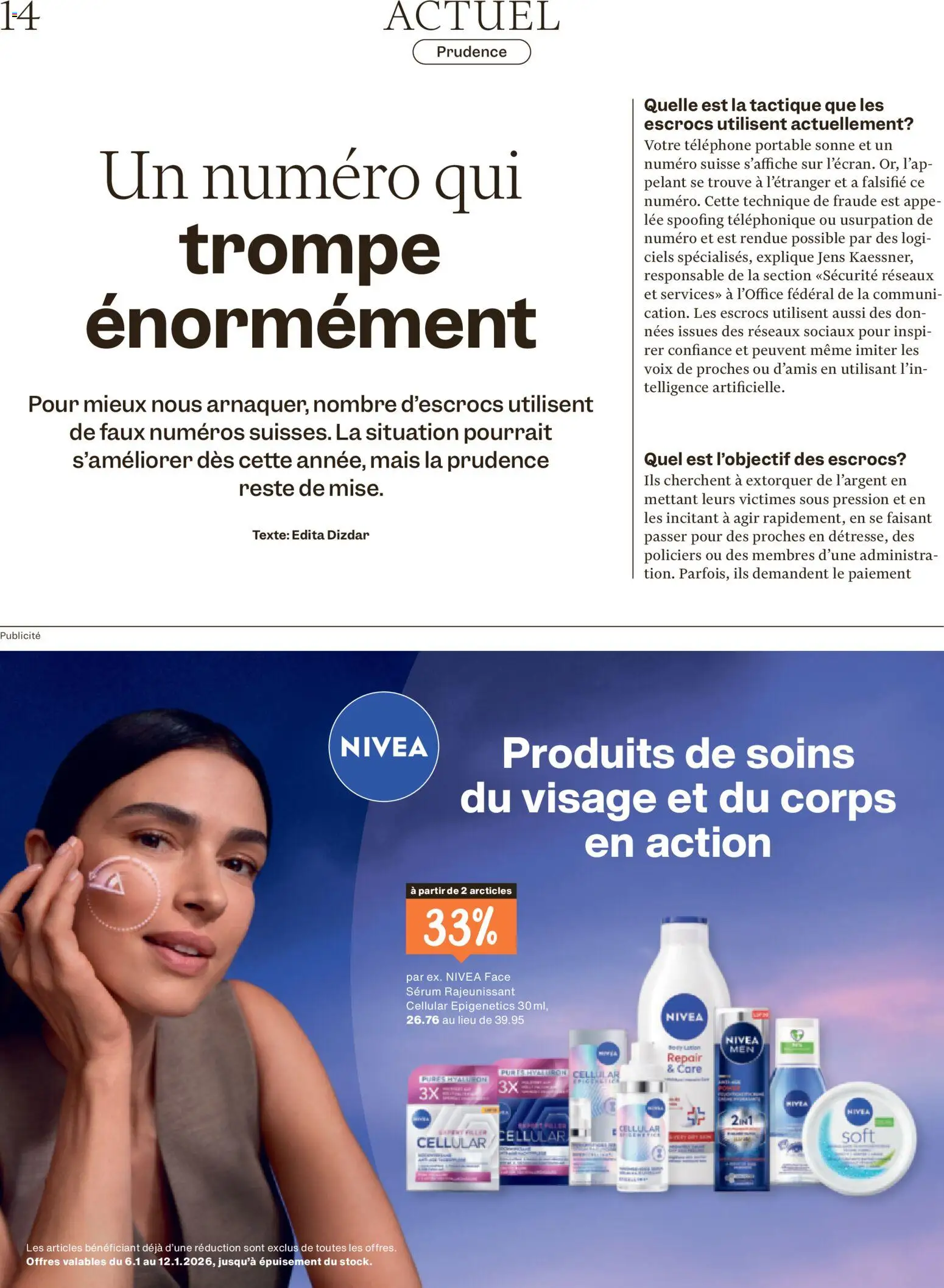 Migros Magazin FR – gültig ab 05.01.2026 | Seite: 14 | Produkte: Serum, Body Lotion