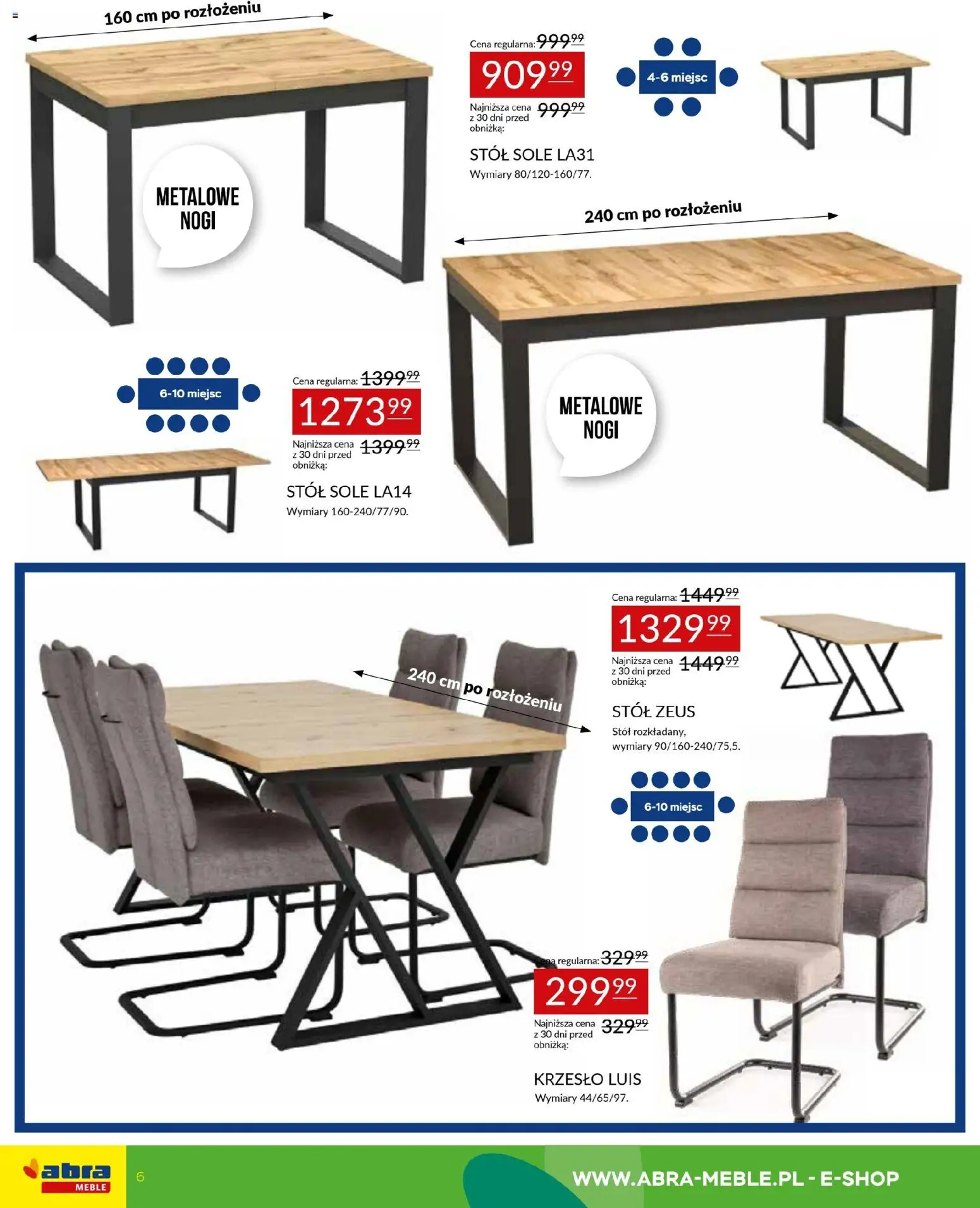 Abra meble gazetka od 12.03.2026 | Strona: 6 | Produkty: Stół, Krzesło