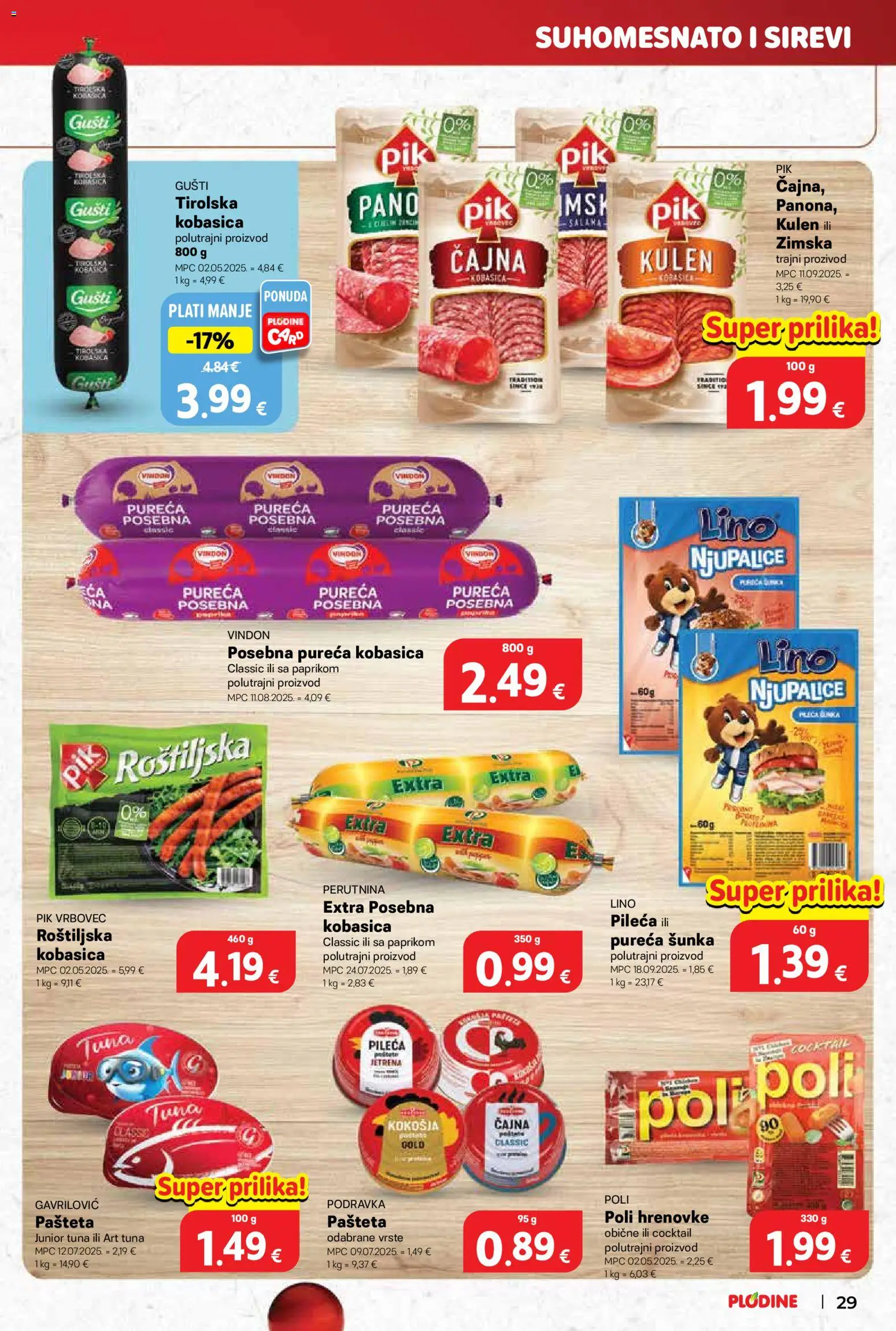 Plodine katalog | vrijedi od 03.12.2025 | Stranica: 29 | Proizvodi: Salama, Šunka, Podravka, Kulen