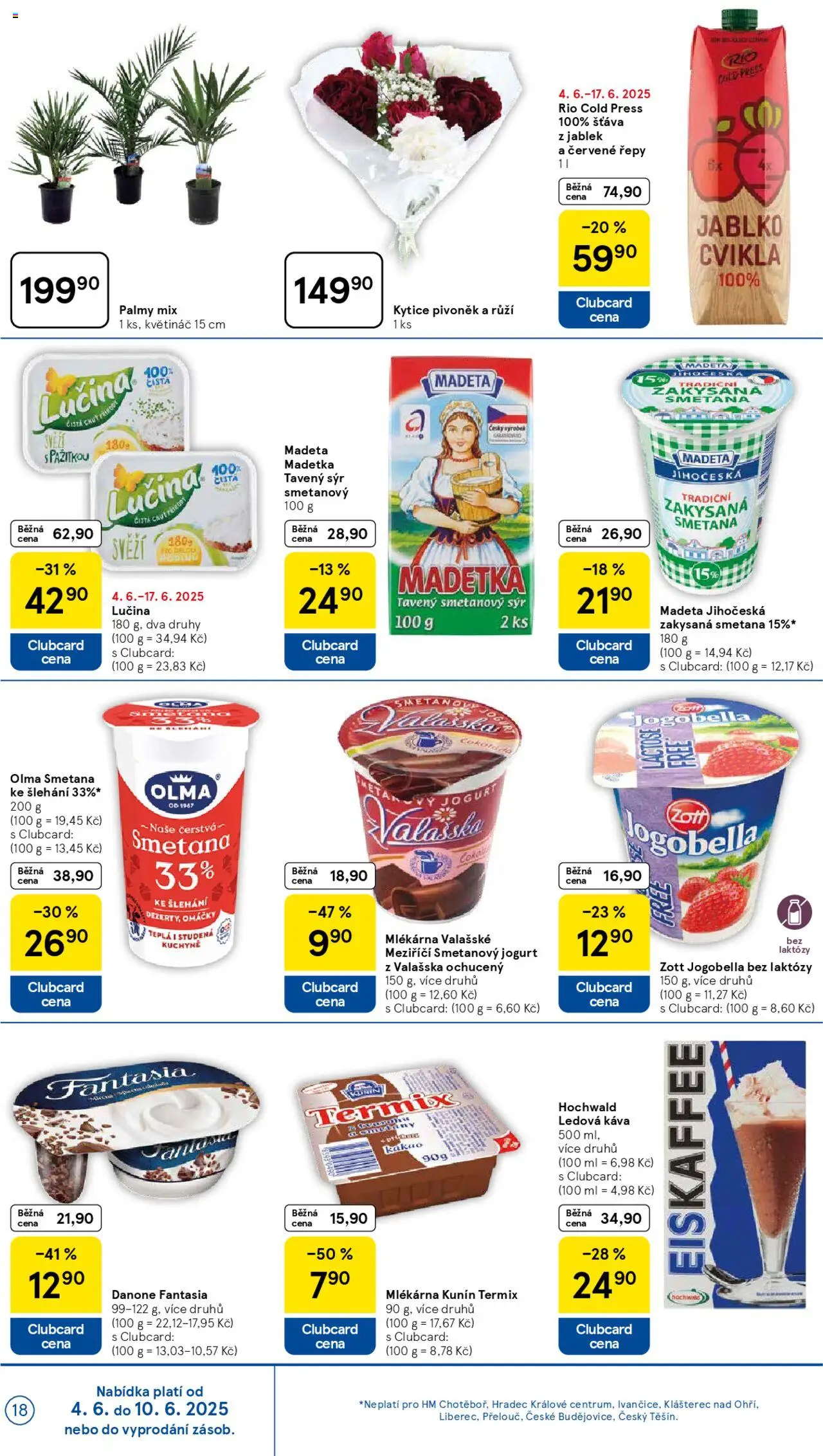 Tesco leták - Hypermarket od 04.06.2025 | Strana: 18 | Produkty: Jogurt, Eiskaffee, Smetana ke šlehání, Kytice