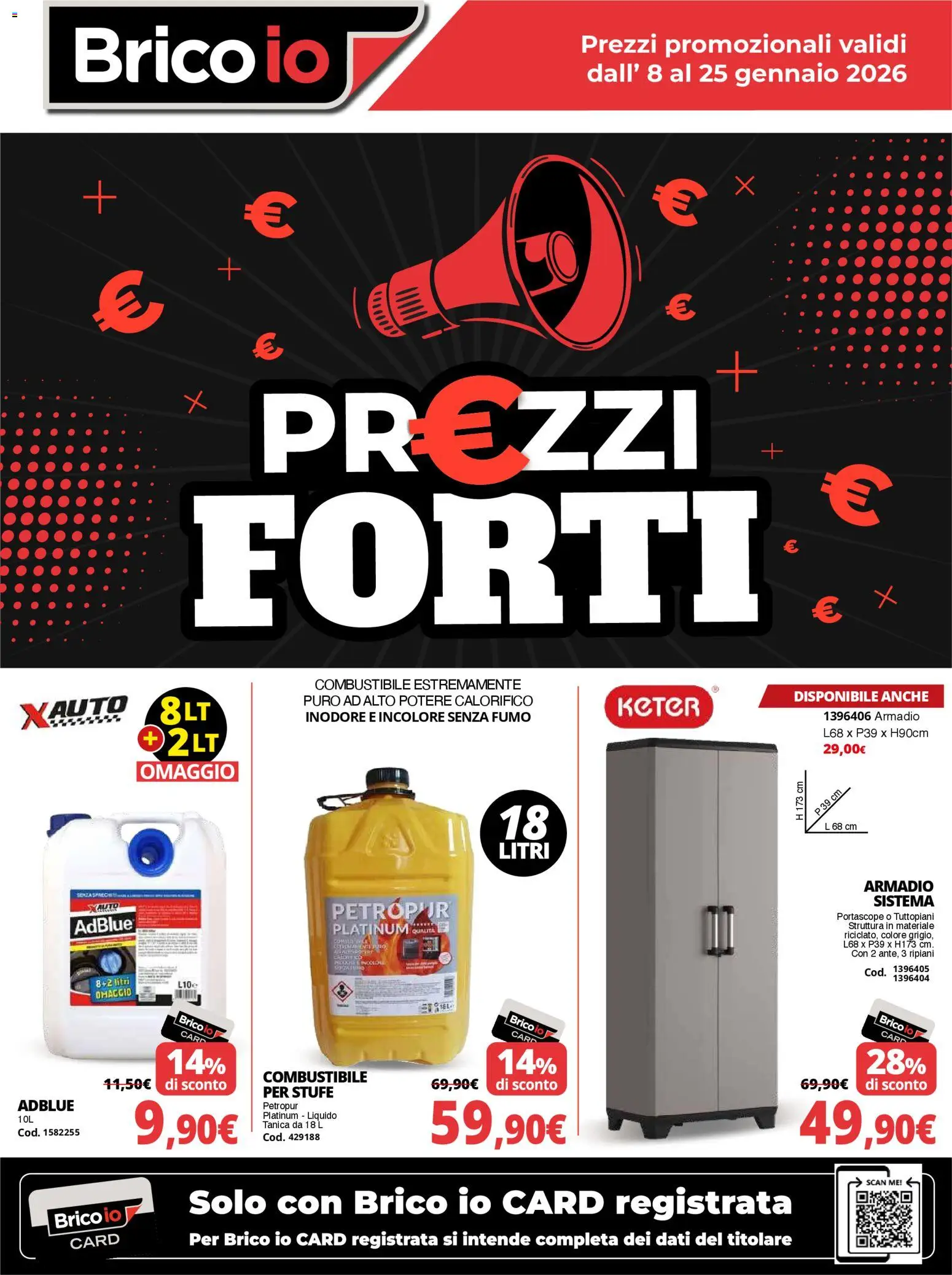 Volantino Brico io del 08.01.2026 | Pagina: 1 | Prodotti: Tanica, Armadio