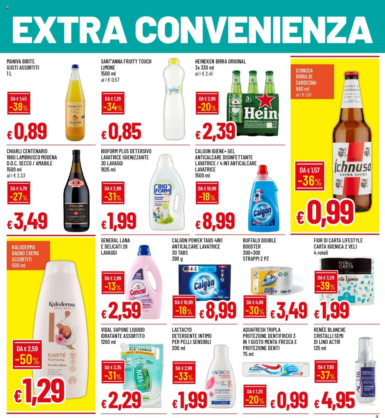 Volantino Famila del 18.08.2025 | Pagina: 3 | Prodotti: Crema, Sapone, Dentifricio, Intimo