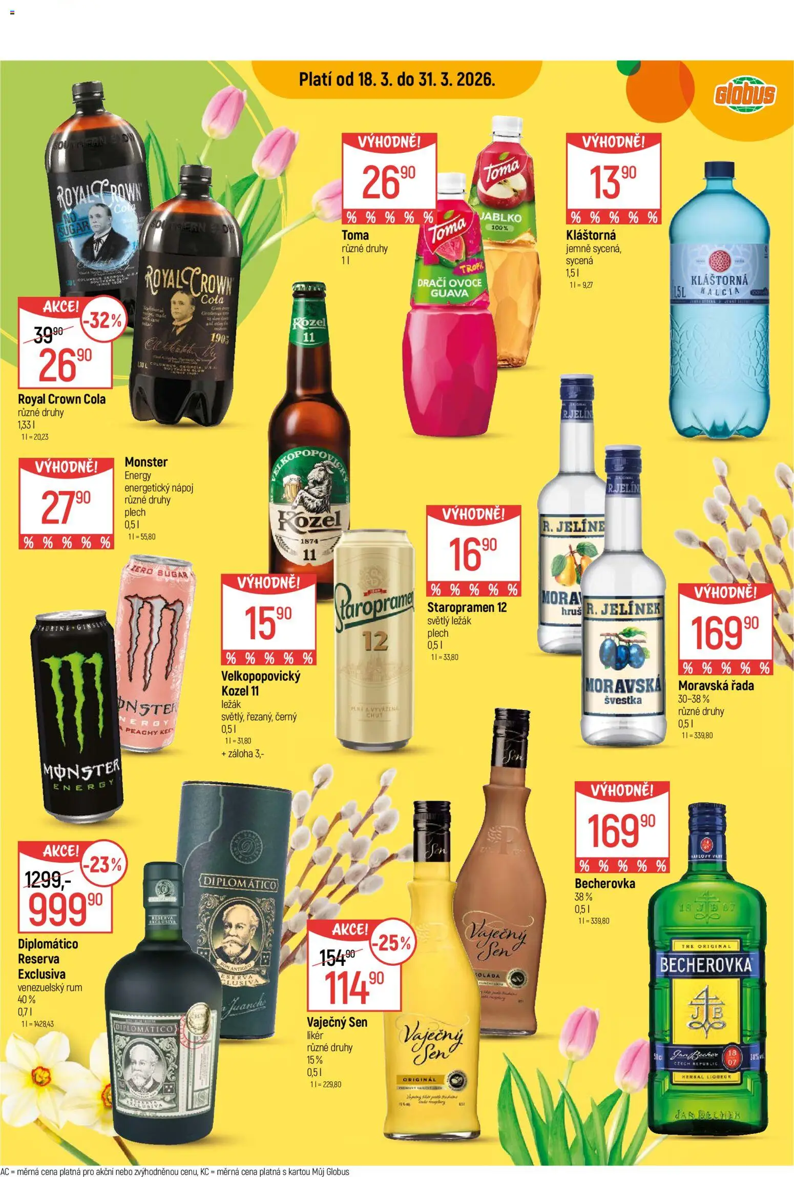 Globus leták - Chomutov od 18.03.2026 | Strana: 4 | Produkty: Rum, Dračí ovoce, Royal Crown Cola, Plech