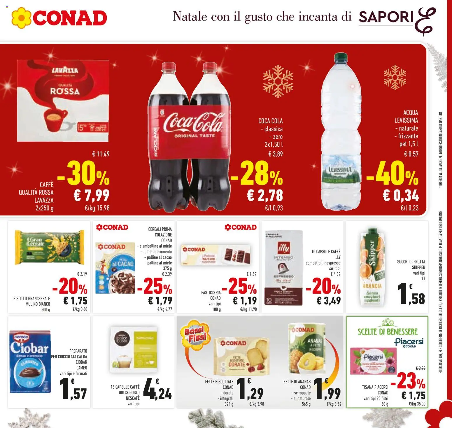 Volantino Conad del 15.12.2025 | Pagina: 39 | Prodotti: Biscotti, Acqua, Arancia, Fette biscottate