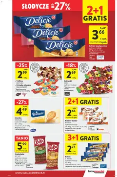 Pogląd oferty "Intermarche Gazetka" - ważna od 30.10.2025 | Strona: 33 | Produkty: Słodycze, Kinder Bueno, Baton, Ciastka