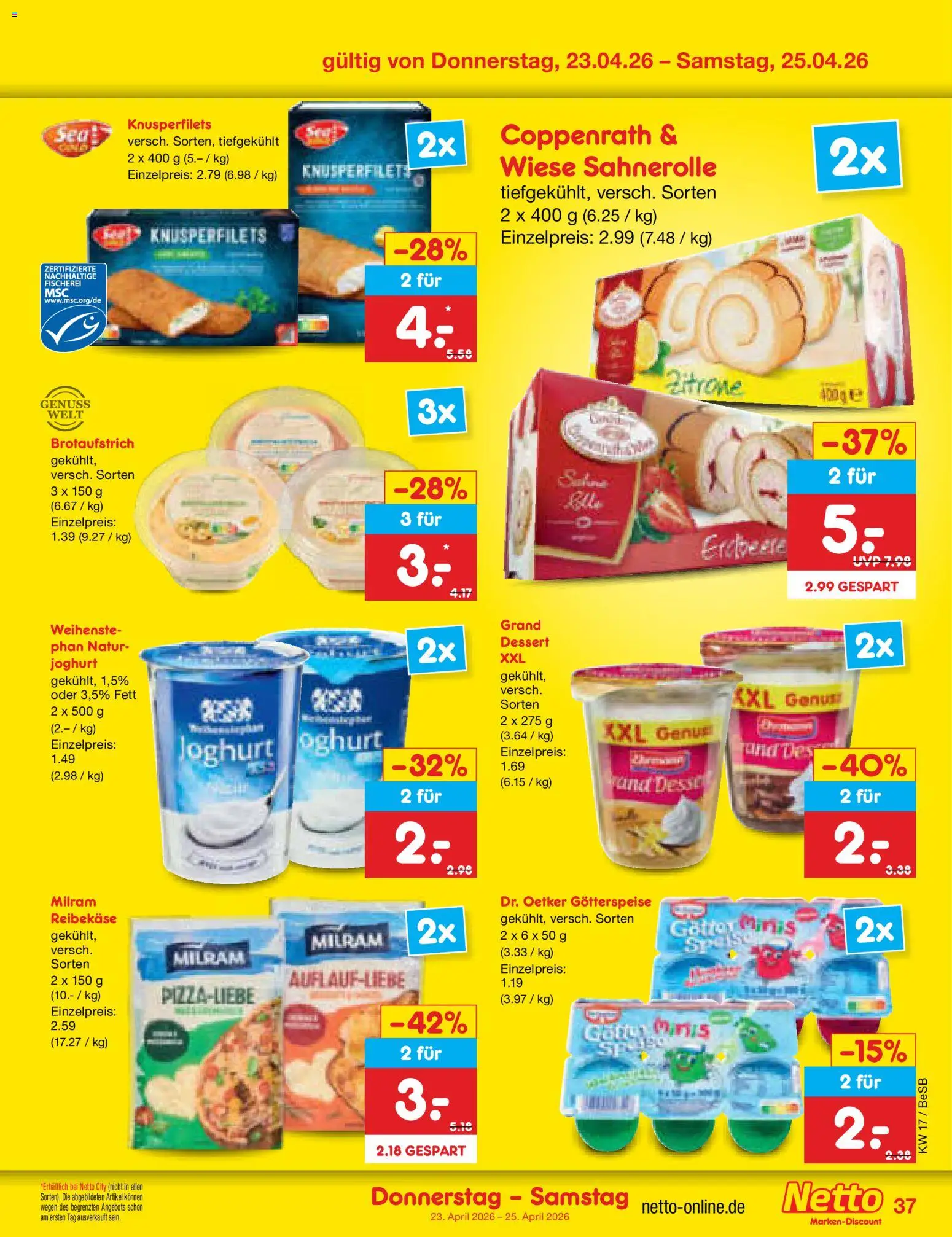 Netto Marken-Discount Prospekt 	 – gültig ab 20.04.2026 | Seite: 53 | Produkte: Joghurt, Milram, Zitrone, Reibekase