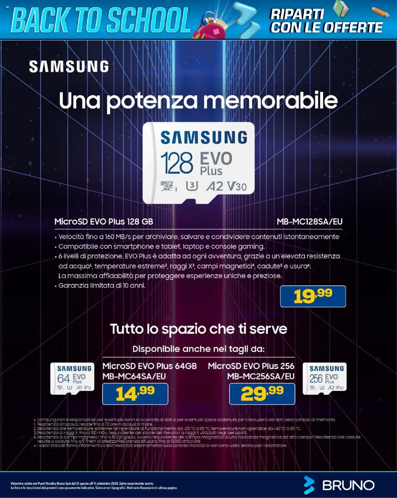 Volantino BRUNO del 21.08.2025 | Pagina: 44 | Prodotti: Acqua, Smartphone, Laptop, Samsung