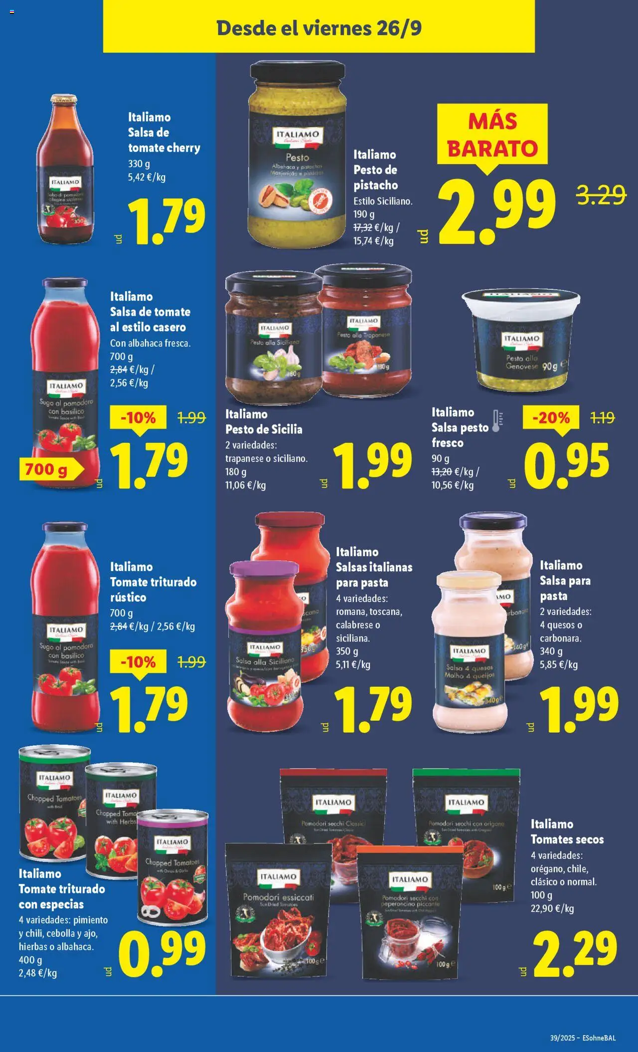 Lidl folleto │ válido desde el 22.09.2025 | Página: 29 | Productos: Tomates, Κάδος απορρυμάτων, Salsa de tomate, Tomate triturado
