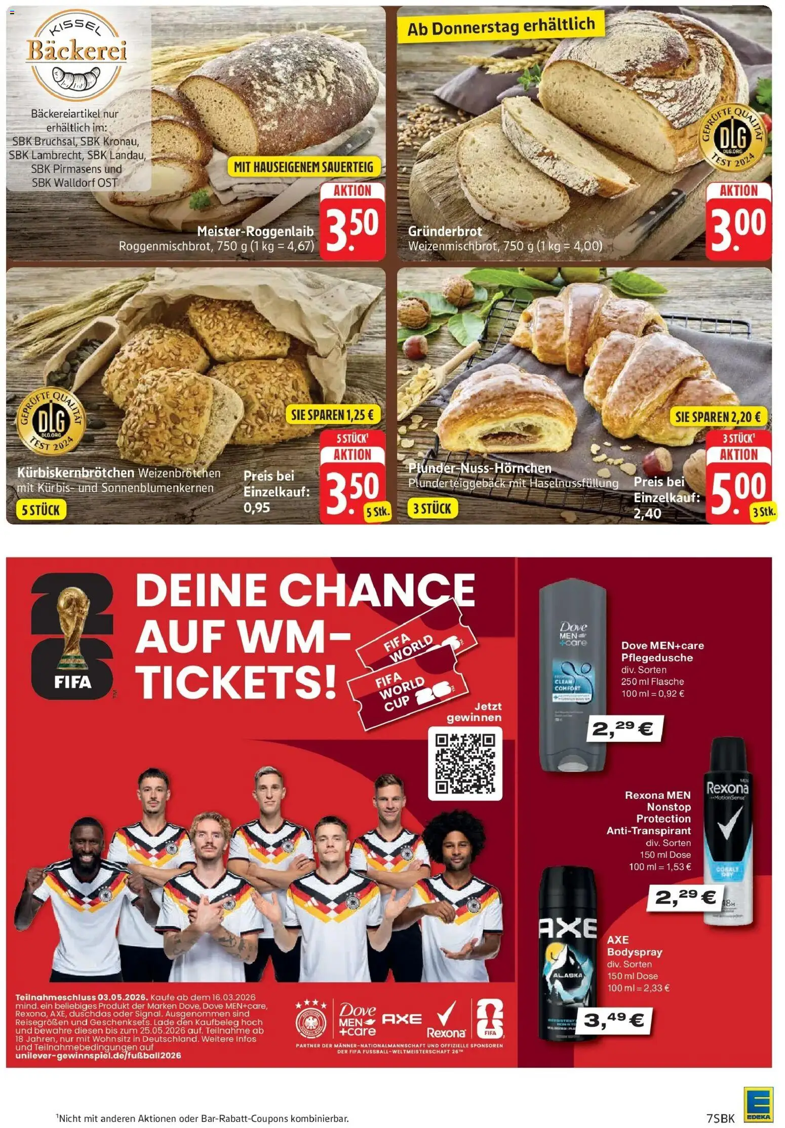 Edeka prospekt Walldorf	 – gültig ab 02.03.2026 | Seite: 7 | Produkte: Bäckerei, Axe, Shower Gel, Kürbis
