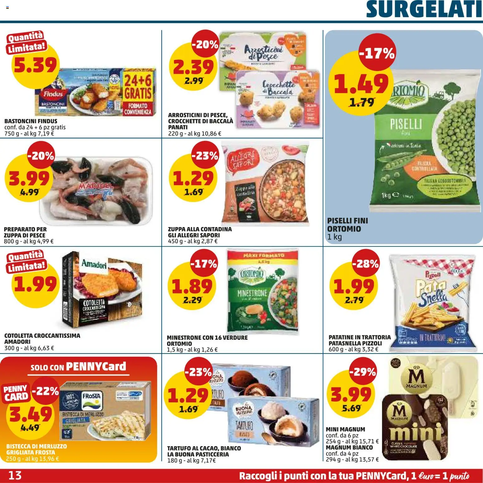 Volantino PENNY del 26.02.2026 | Pagina: 13 | Prodotti: Minestrone, Pesce, Merluzzo, Verdure