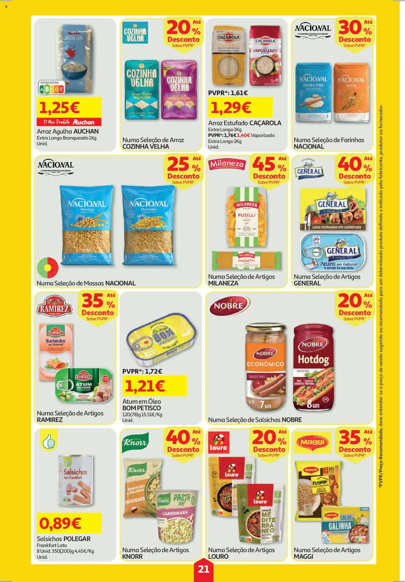 Auchan folheto │ válido de 29.01.2026 | Página: 21 | Produtos: Atum, Lulas, Louro, Arroz