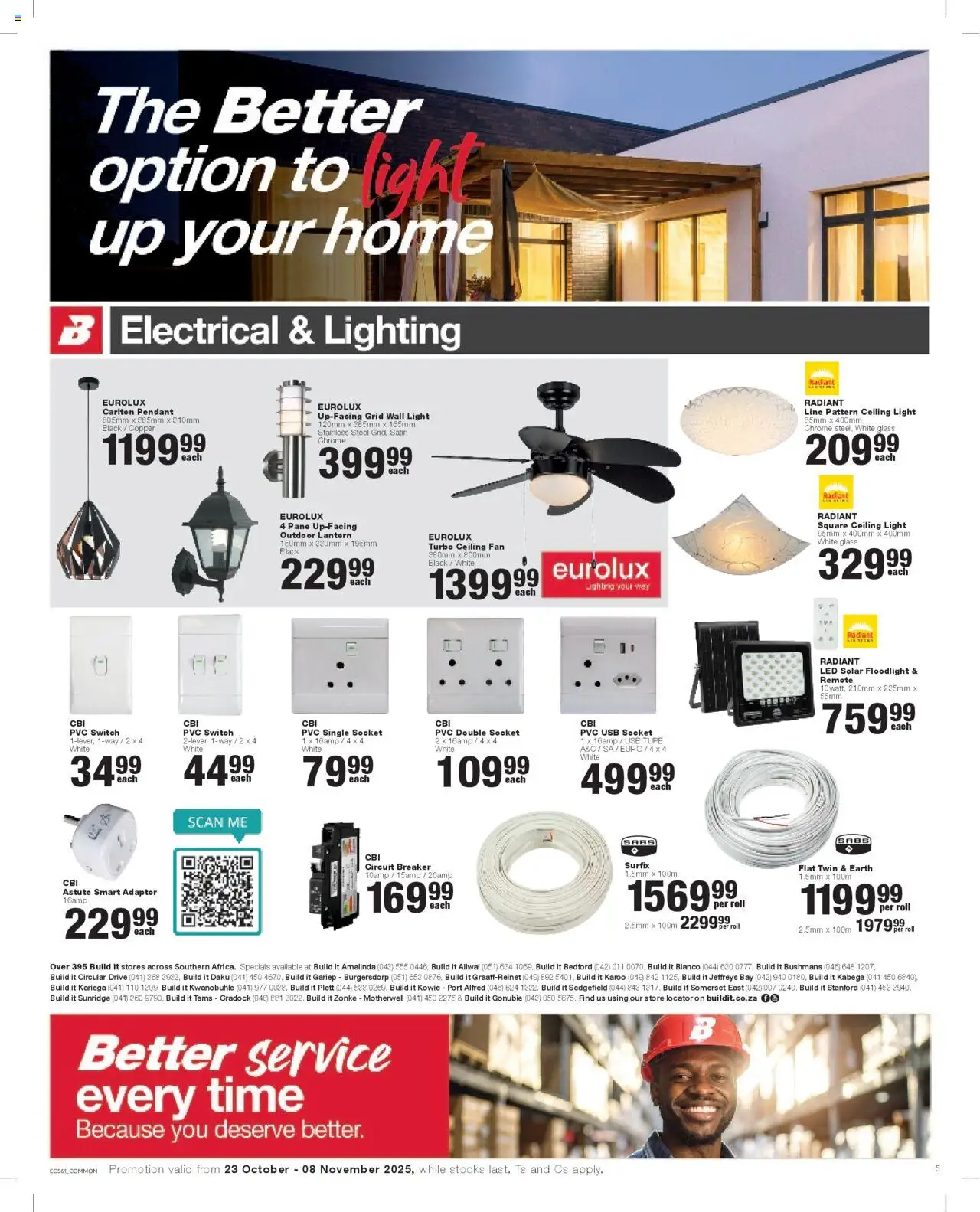 New Build It catalogue – valid from 23.10.2025 | Page: 5 | Products: Lantern, Socket, Remote, Switch