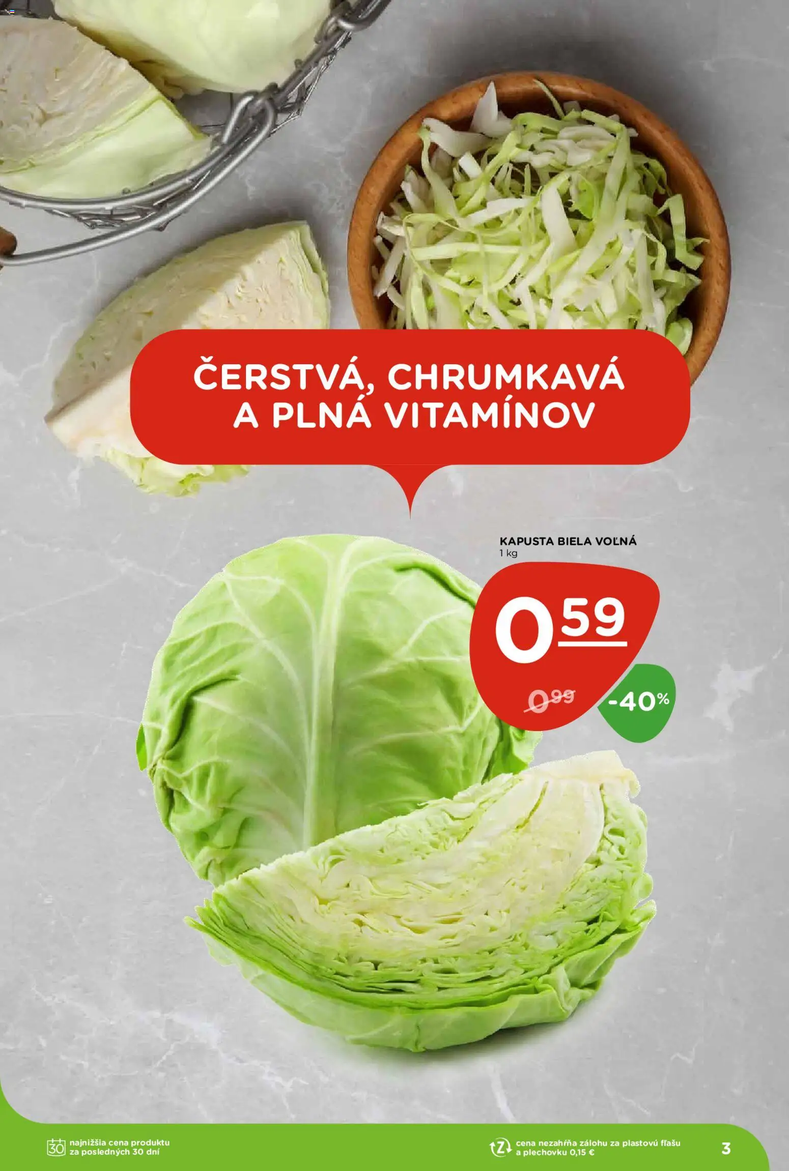 Nové Terno akcie – leták je platný od 15.01.2026 | Strana: 3 | Produkty: Kapusta, Kapusta biela