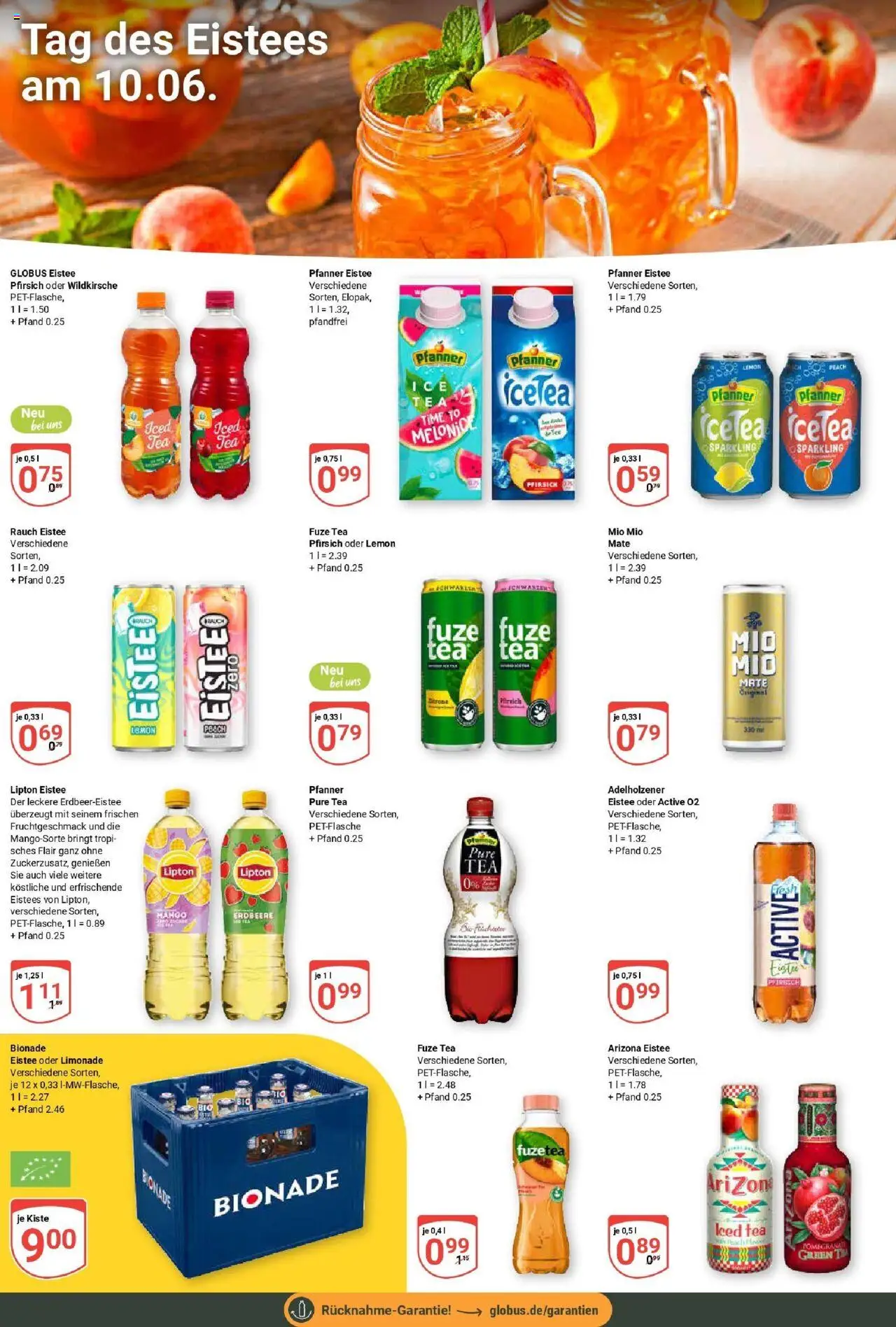 Globus prospekt Zwickau	 - gültig ab dem 08.06.2025 | Seite: 19 | Produkte: Adelholzener, Limonade, Mio mio mate, Pfirsich