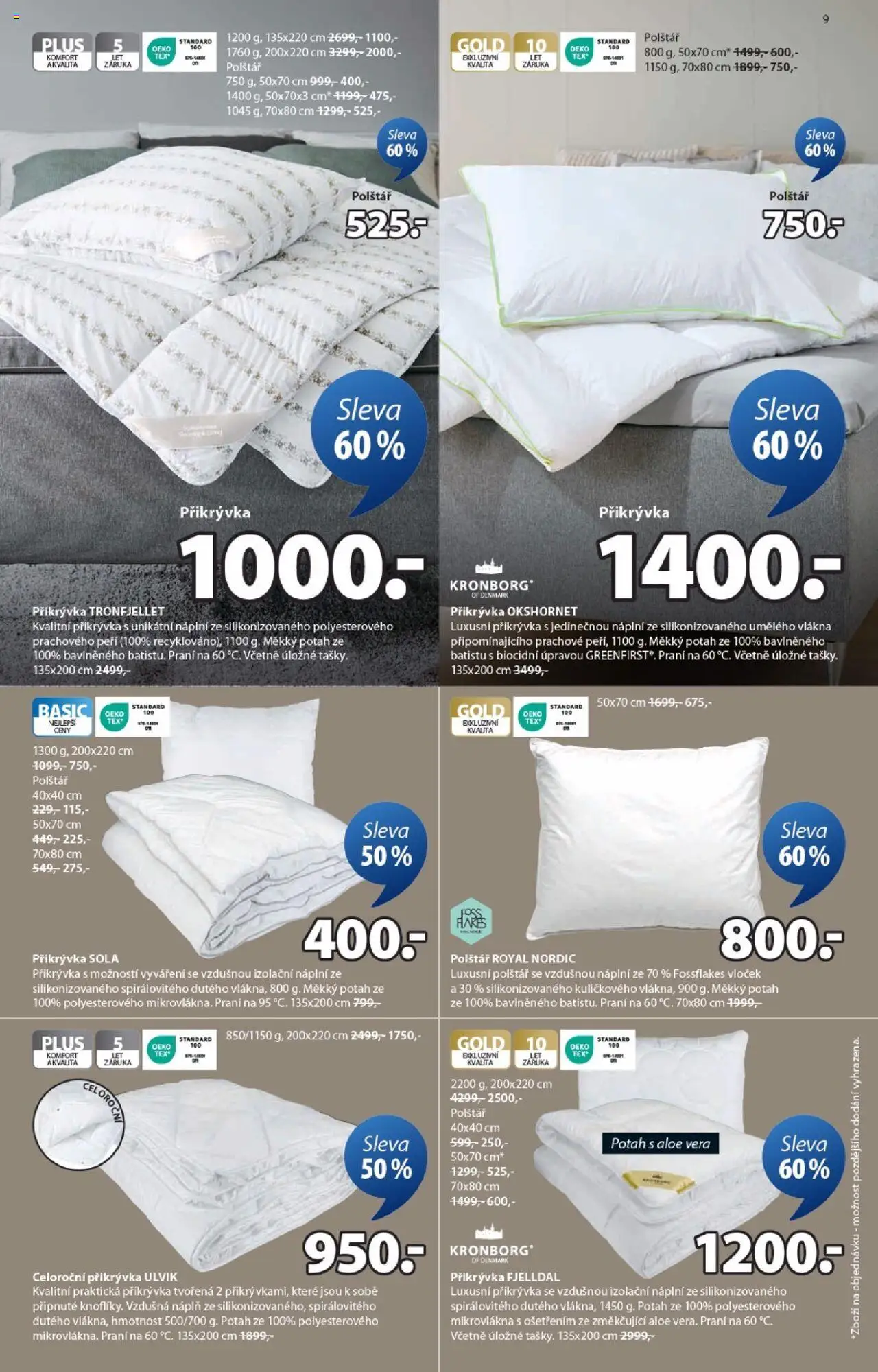JYSK leták - Slevy od 29.09.2025 | Strana: 9 | Produkty: Tašky, Aloe vera, Polštář, Přikrývka