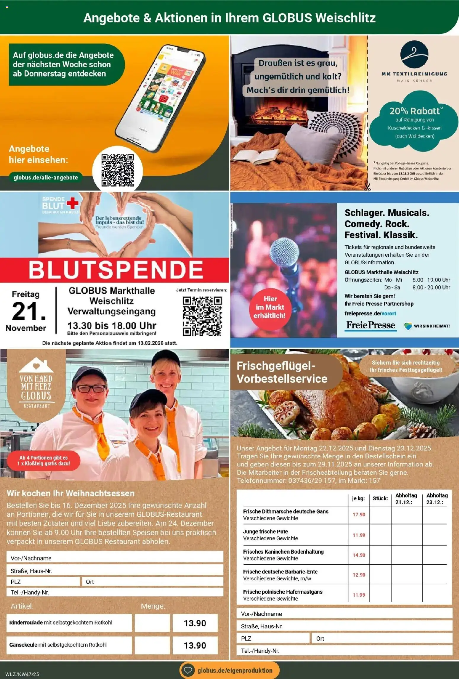 Globus prospekt Weischlitz	 – gültig ab 17.11.2025 | Seite: 27 | Produkte: Presse, Kissen, Kaninchen, Uhr