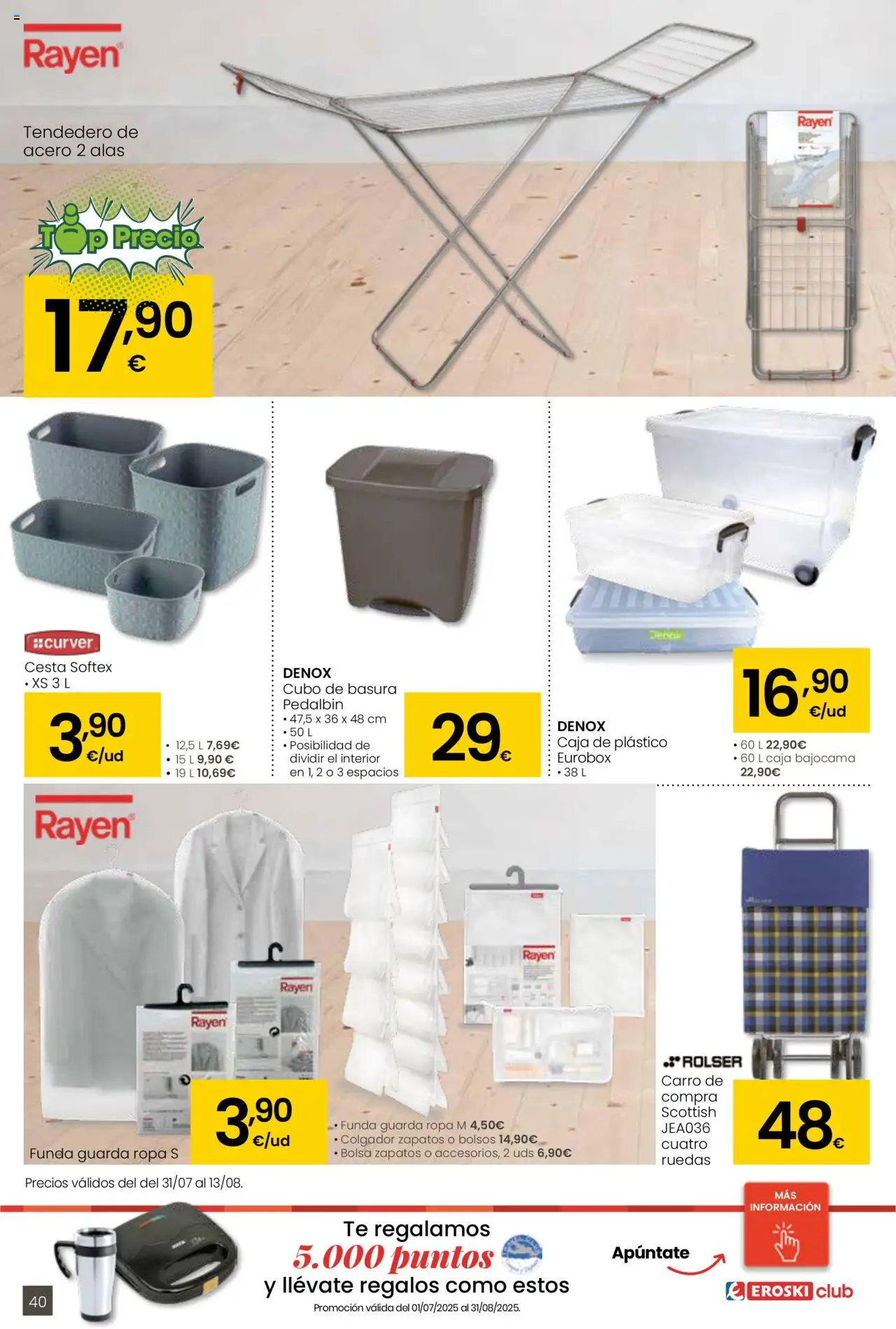 Eroski - Para conquistarte │ válido desde el 31.07.2025 | Página: 40 | Productos: Ropa, Bolsa, Caja, Διακόπτης κυκλώματος