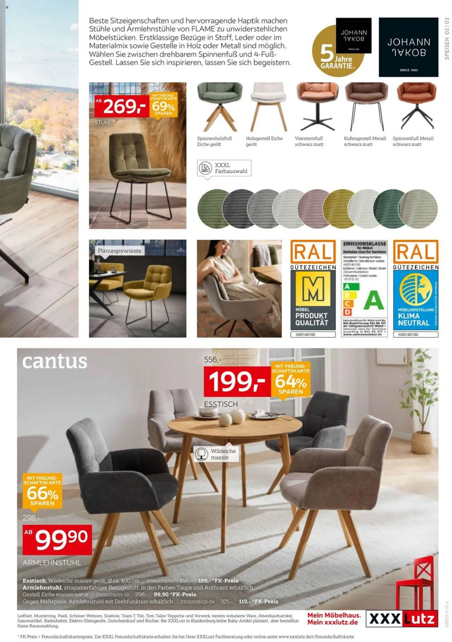 XXXL Lutz Speisen Spezial – gültig ab 11.01.2026 | Seite: 3 | Produkte: Esstisch, Stuhl