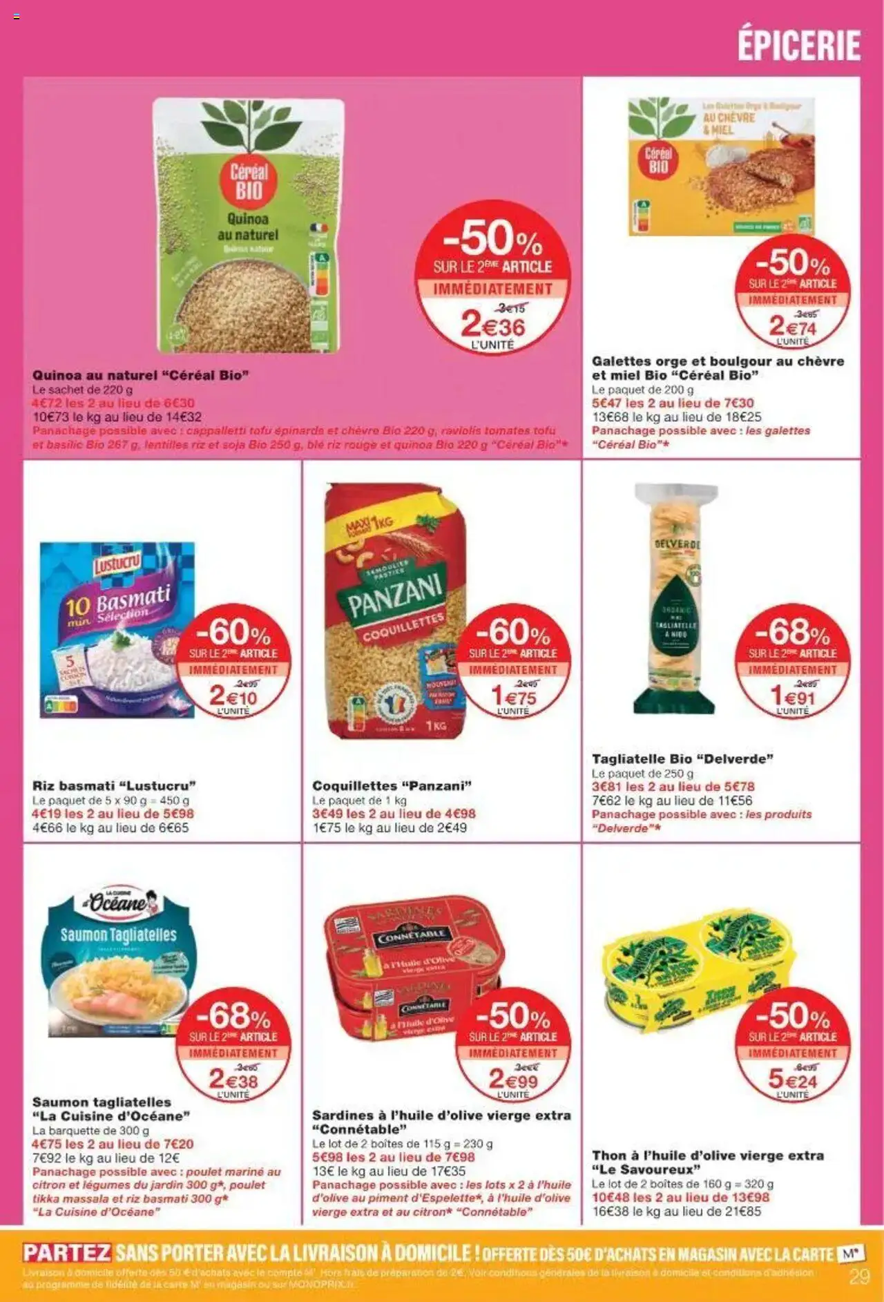  | Page: 29 | Produits: Sardines, Riz basmati, Riz, Coquillettes