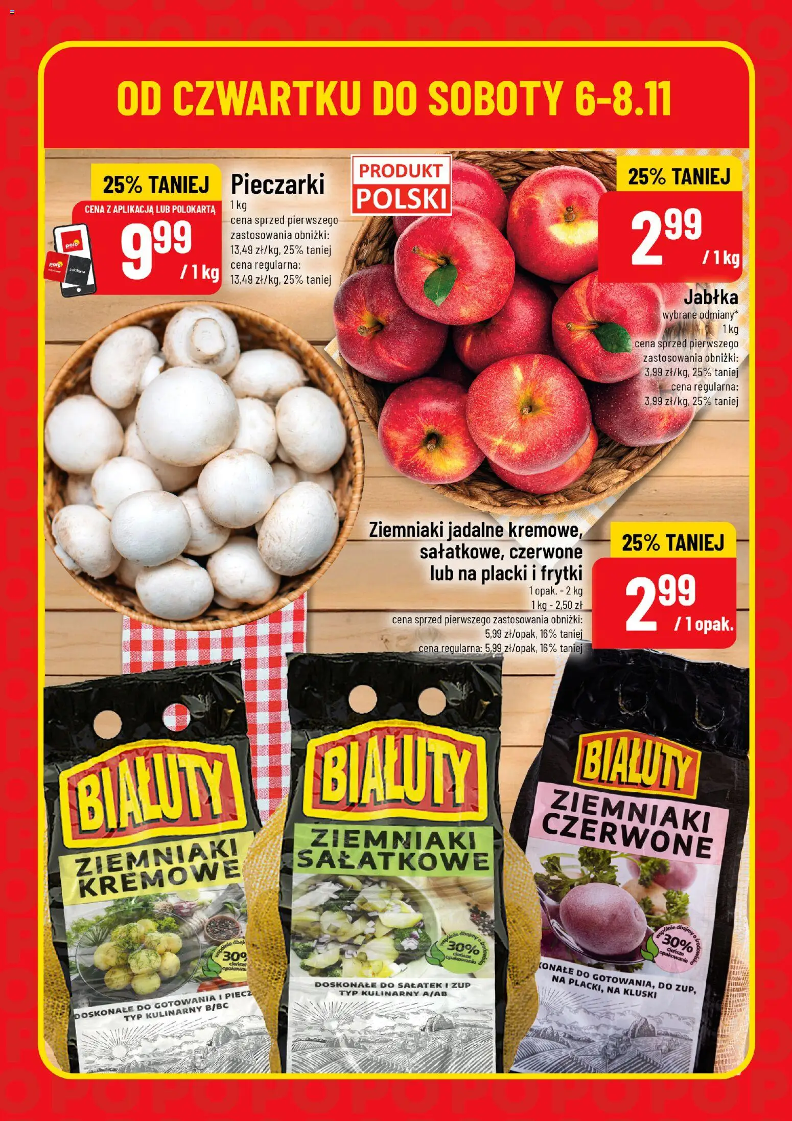 POLOmarket Gazetka - Super Hity od 06.11.2025 | Strona: 6 | Produkty: Pieczarki, Jabłka, Frytki, Ziemniaki