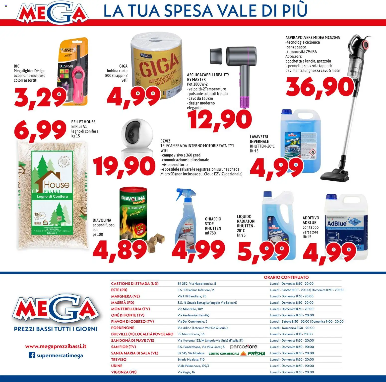 Volantino Mega del 15.01.2026 | Pagina: 12 | Prodotti: Pellet, Cavo, Asciugatutto, Asciugacapelli