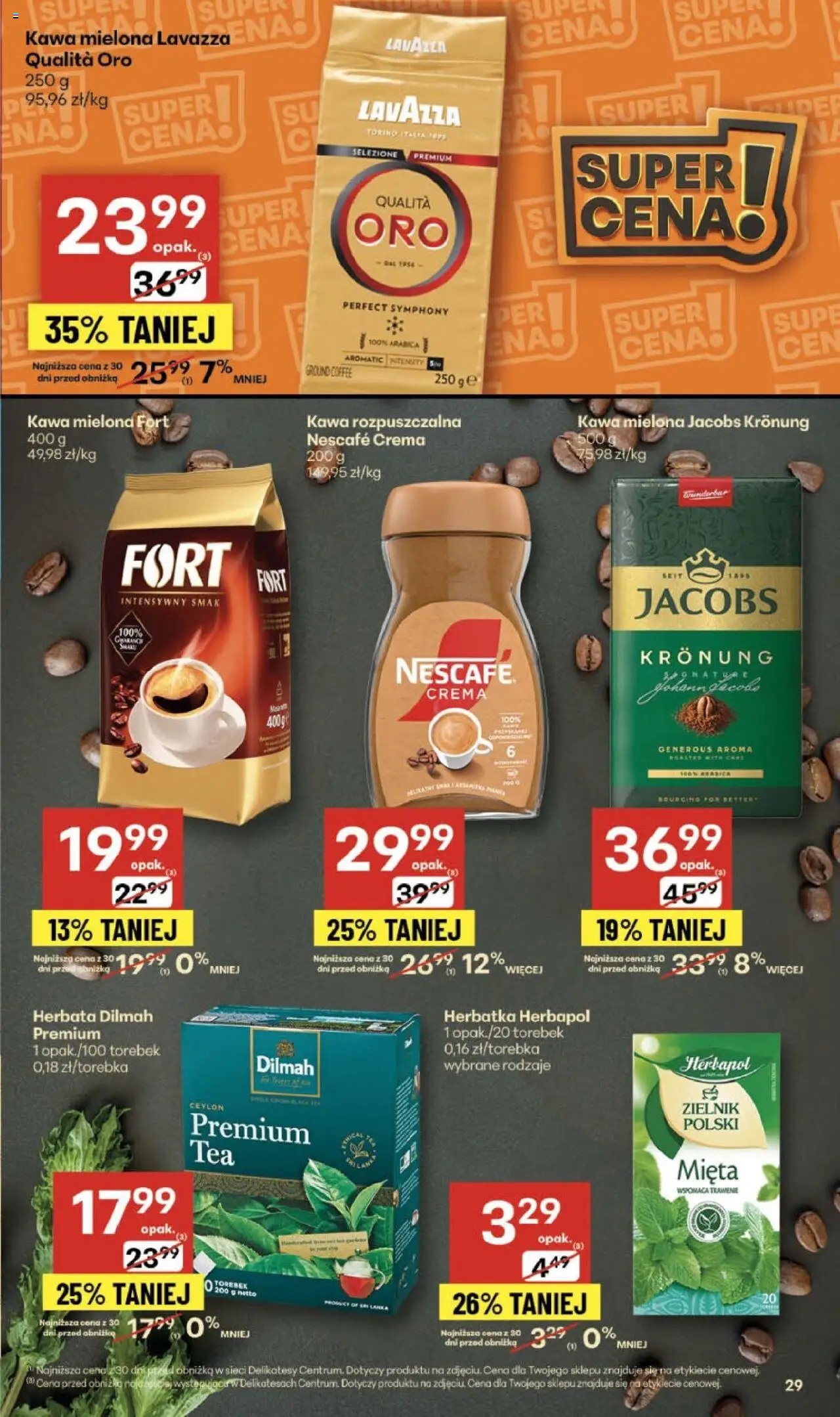Delikatesy Centrum Gazetka od 23.10.2025 | Strona: 29 | Produkty: Lavazza, Mięta, Kawa, Herbata