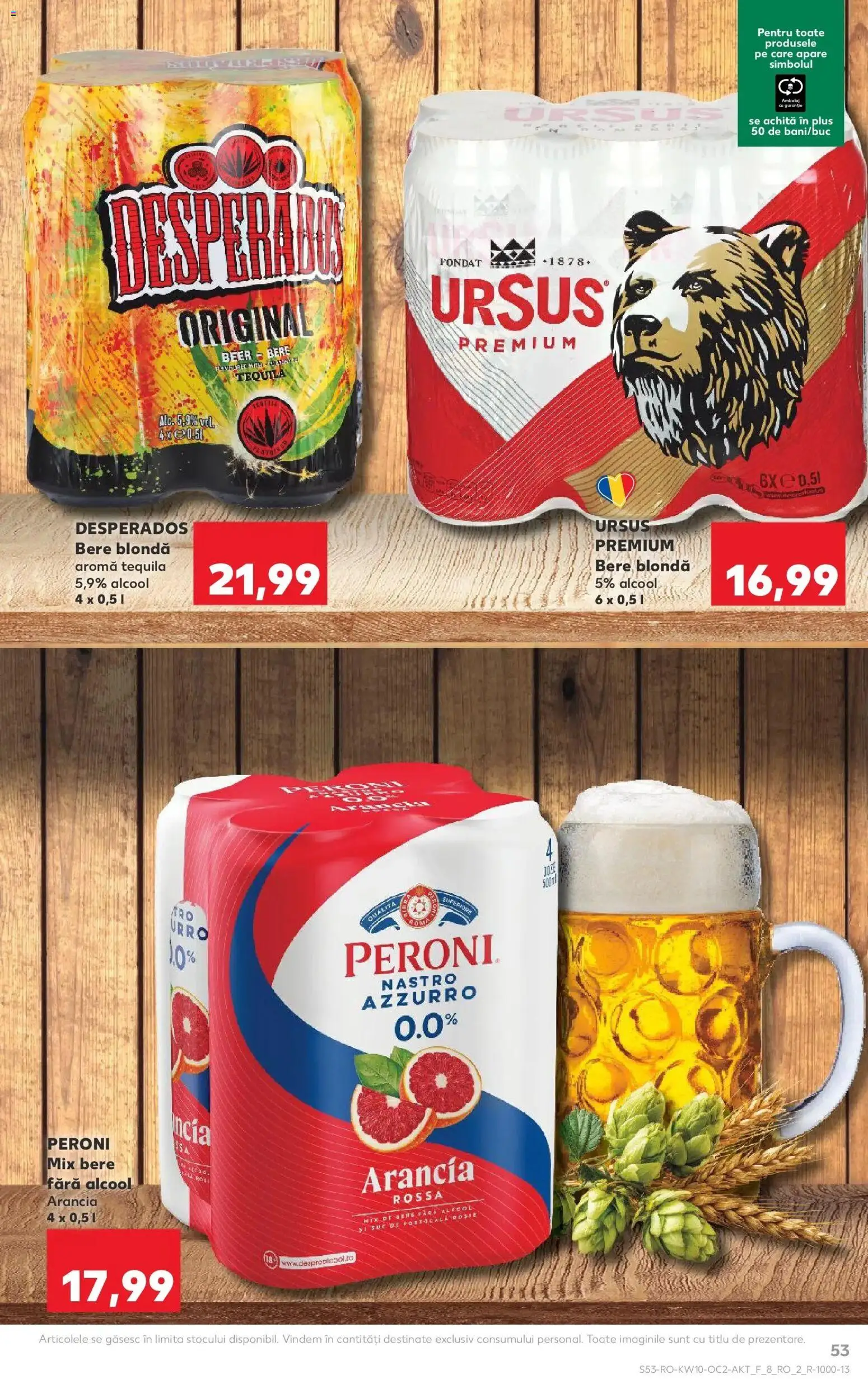 Noul catalog Kaufland – valabil de la 04.03.2026 | Pagină: 53 | Produse: Eğitim çantaları, Suc, Bere