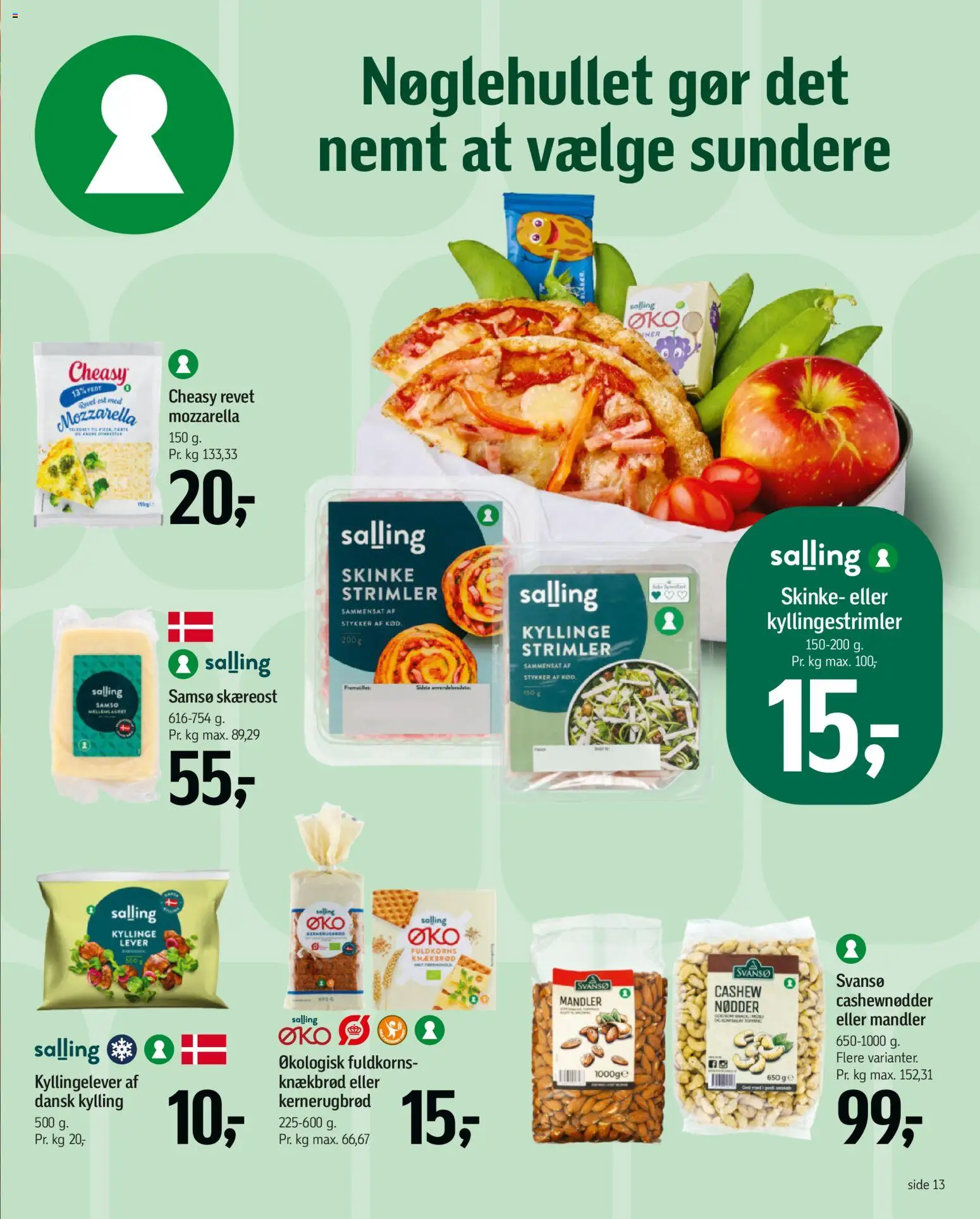 Føtex tilbudsavis – gyldig fra 02.01.2026 | Side: 14 | Produkter: Ost, Skinke, Cashewnødder, Mozzarella