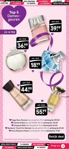 Hugo Boss Femme Eau de parfum 75 ml, Eau de parfum 75 ml - Voorbeeld van een folder van Etos, geldig van 26.01.2026 | Pagina: 21 | Producten: Geuren, Parfum, Eau de toilette