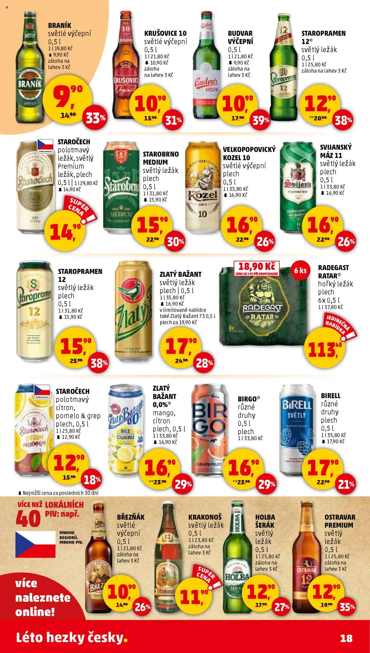 Penny Market leták - Čtvrtečník od 03.07.2025 | Strana: 18 | Produkty: Starobrno Medium, Pomelo, Zlatý Bažant, Šerák