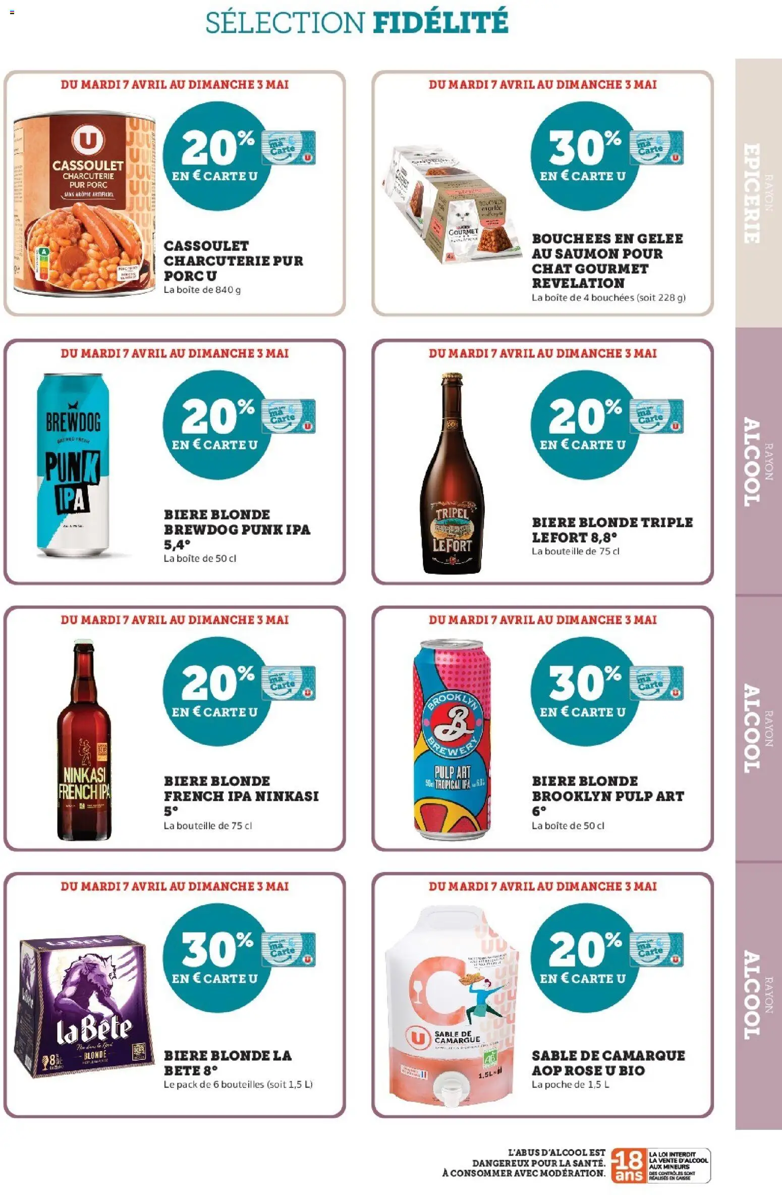 {H1} | Page: 23 | Produits: Alcool, Bière blonde, Porc, Saumon