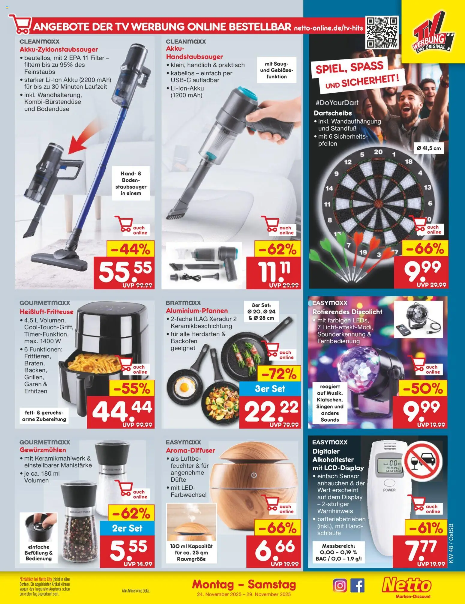 Netto Marken-Discount - Black Friday – gültig ab 24.11.2025 | Seite: 35 | Produkte: Staubsauger, Backofen, Heißluftfritteuse, TV