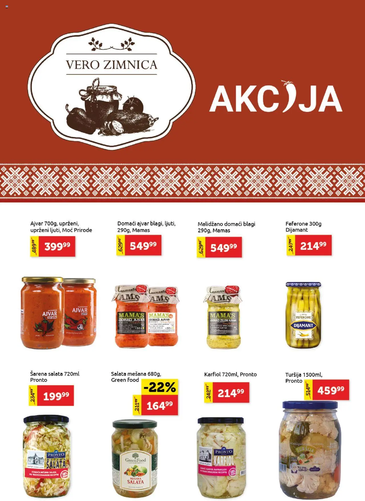 SuperVERO katalog - važi od 18.09.2025 | Strana: 1 | Proizvode: Karfiol, Salata, Turšija, Pronto