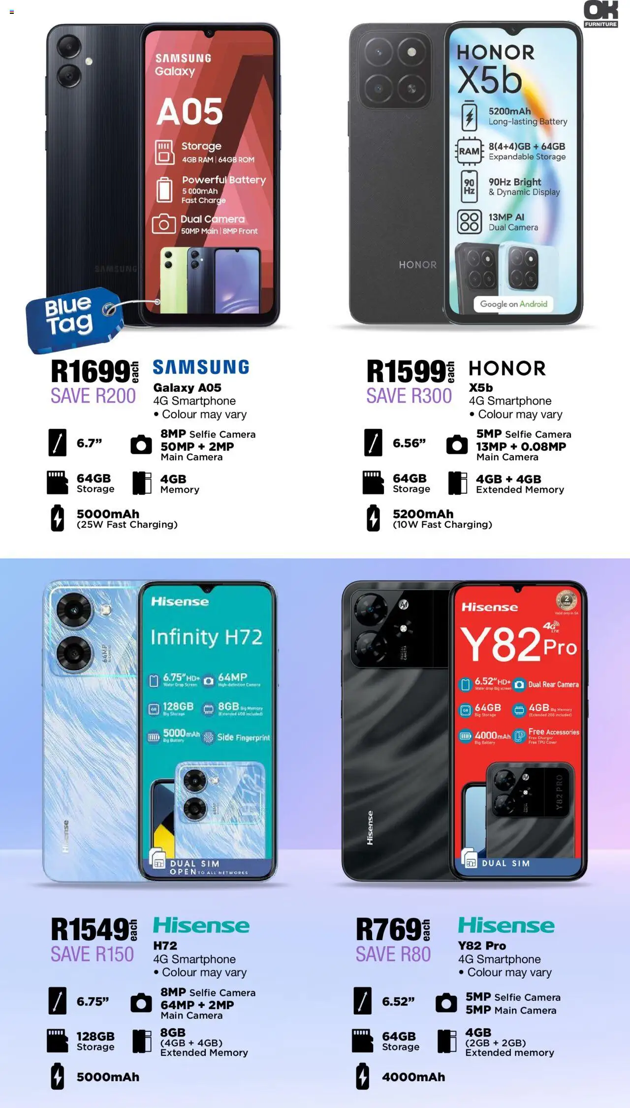 New OK Furniture catalogue – valid from 15.09.2025 | Page: 9 | Products: Smartphone, Camera, Charger, Water