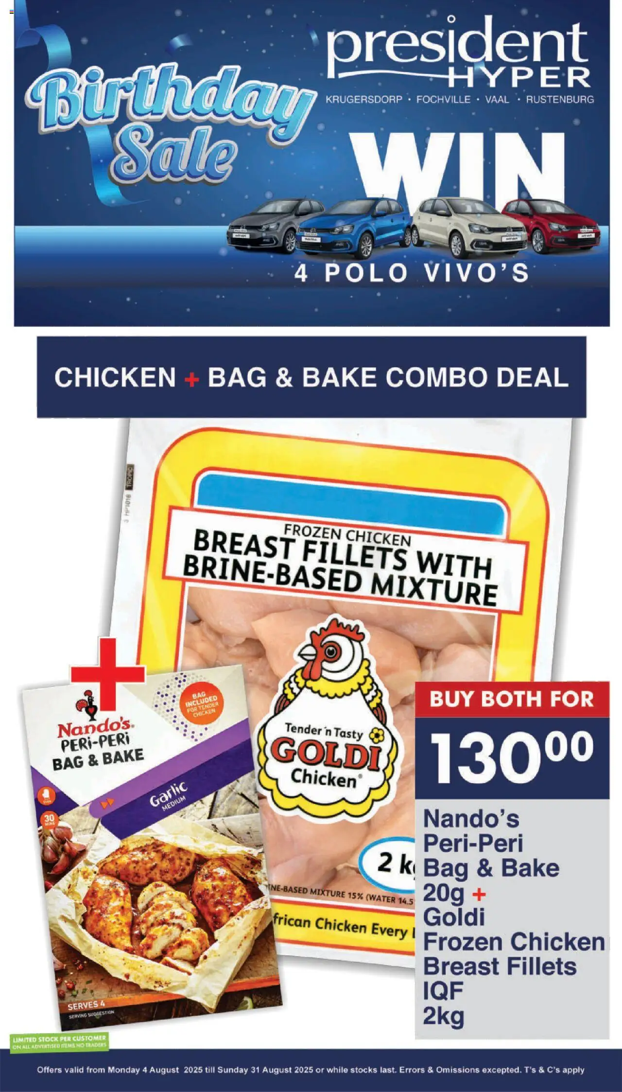 President Hyper - Birthday Sale │ valid from 04.08.2025 | Page: 2 | Products: Bag, Chicken, Stock, Garlic