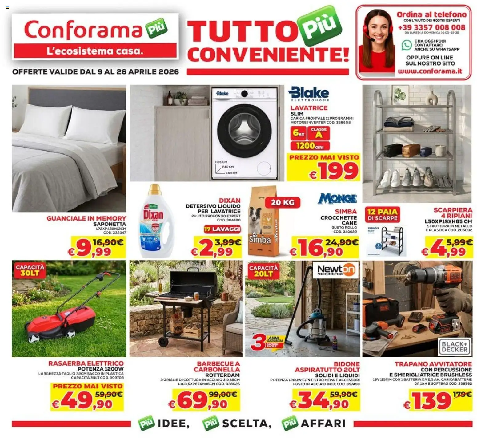 Volantino Conforama del 09.04.2026 | Pagina: 1 | Prodotti: Pollo, Scarpe, Scarpiera, Caricabatterie