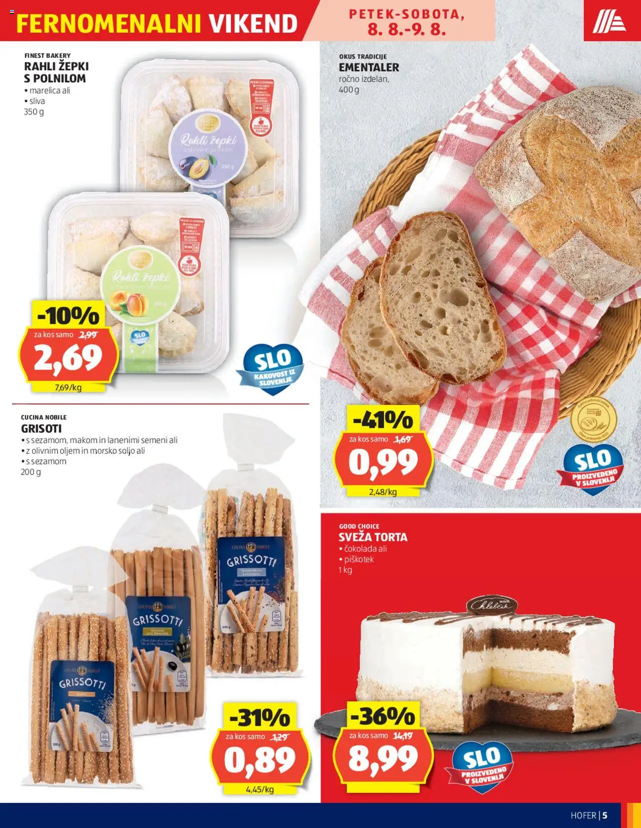Hofer katalog │ velja od 07.08.2025 | Stran: 5 | Izdelki: Torta, Kos, Cokolada