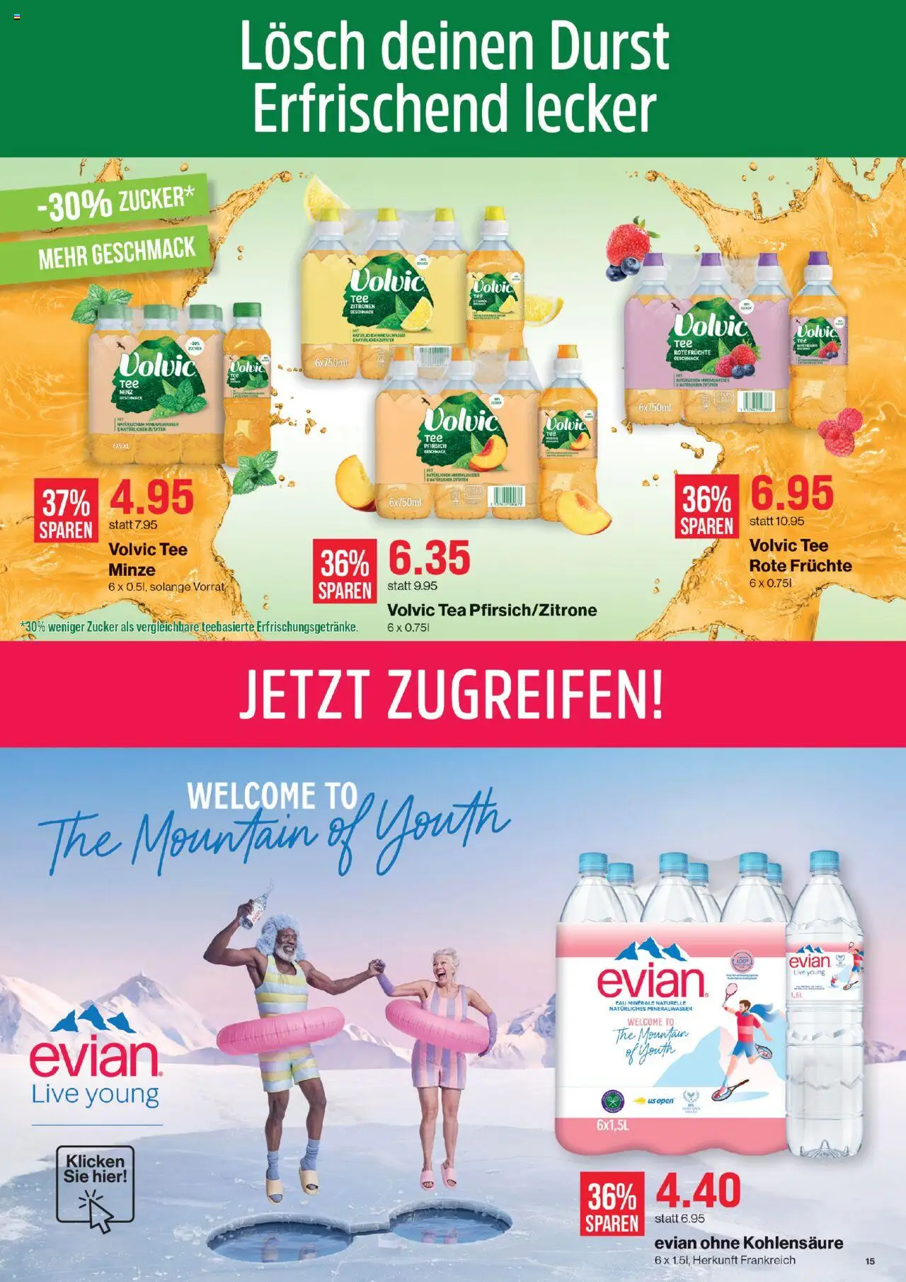 SPAR Aktionen – gültig ab 02.10.2025 | Seite: 15 | Produkte: Mineralwasser, Tee, Früchte, Zucker