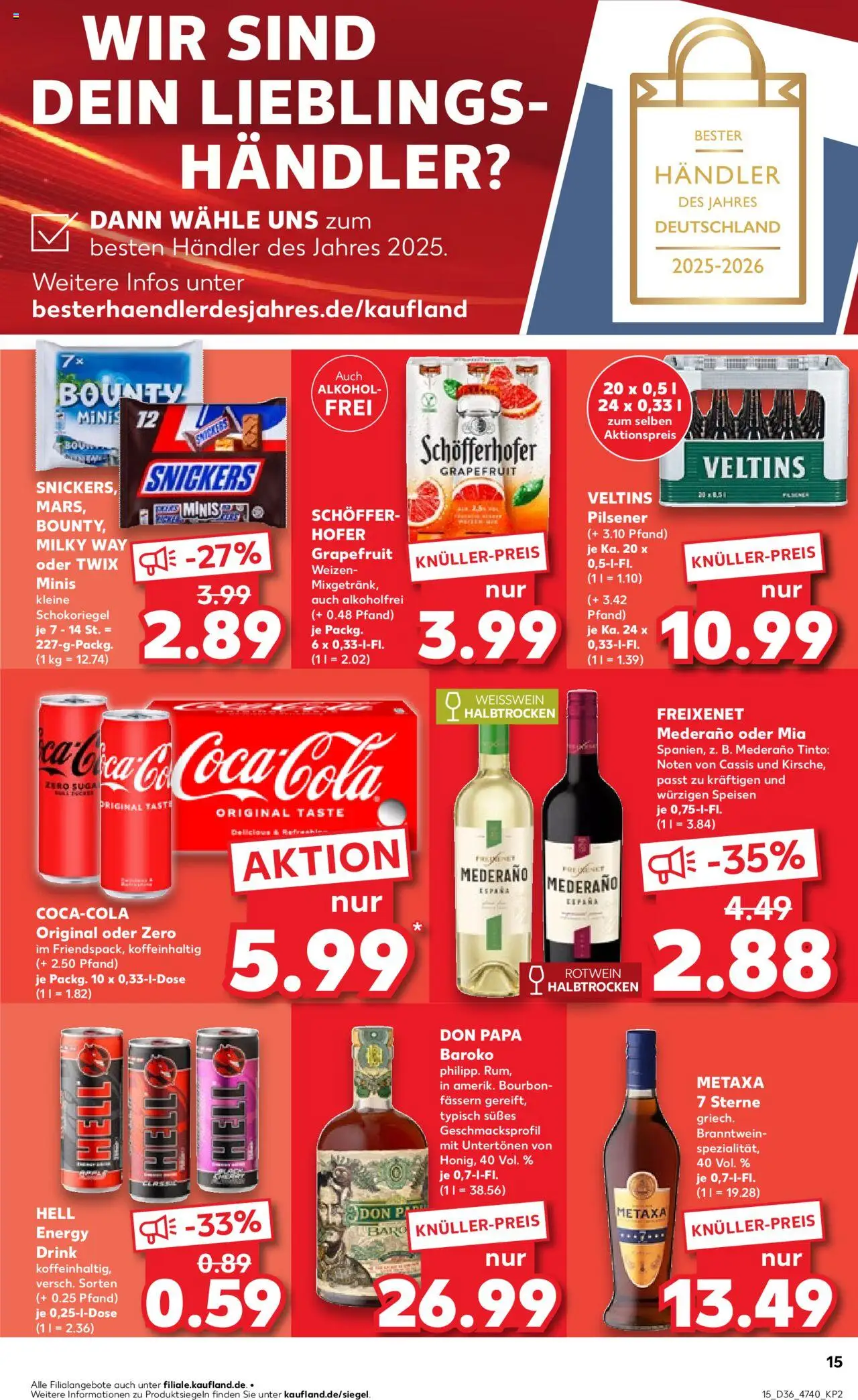  | Pagina: 15 | Producten: Coca Cola, Cassis, Twix, Snickers