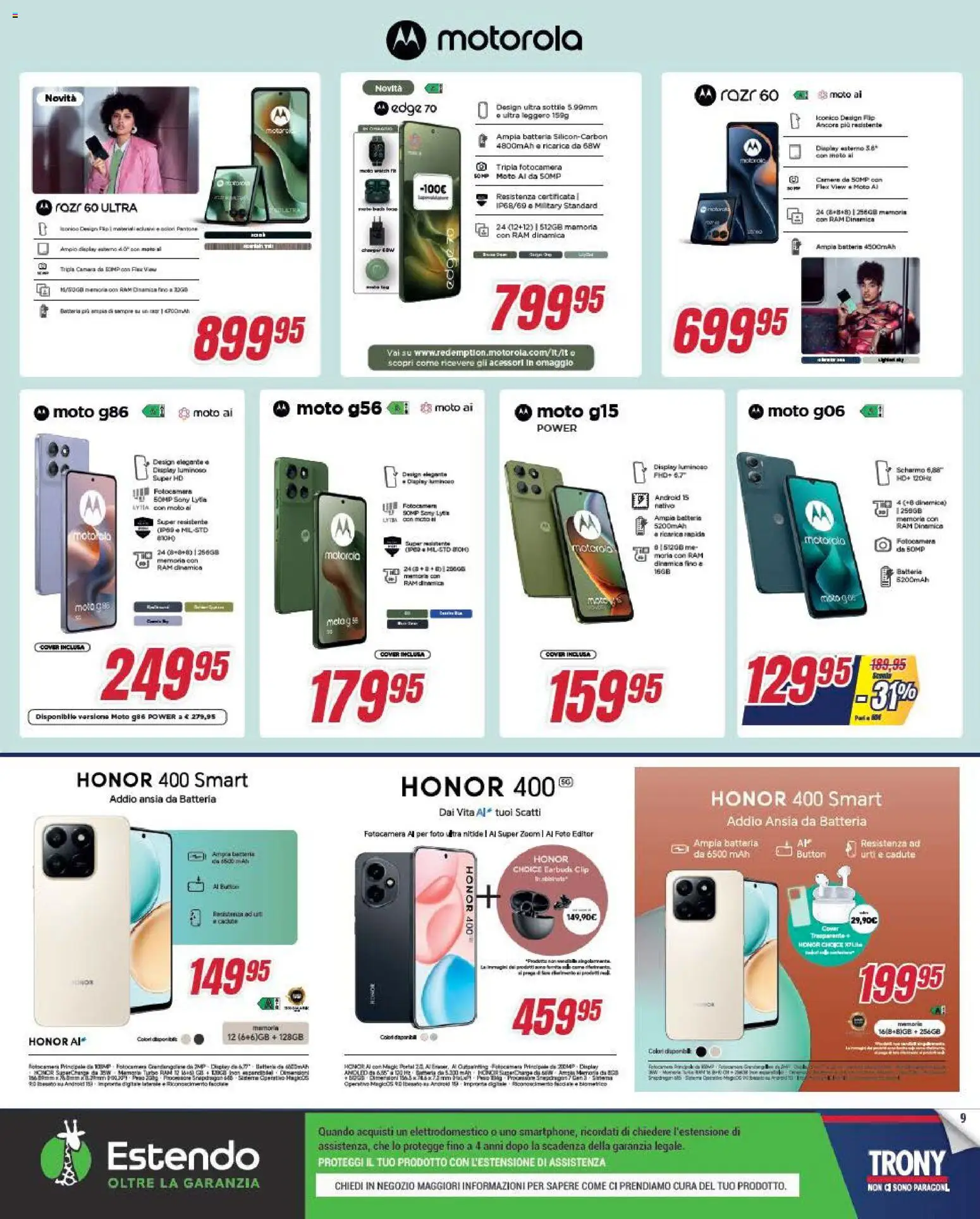 Volantino Trony del 15.01.2026 | Pagina: 9 | Prodotti: Schermo, Fotocamera, Batteria