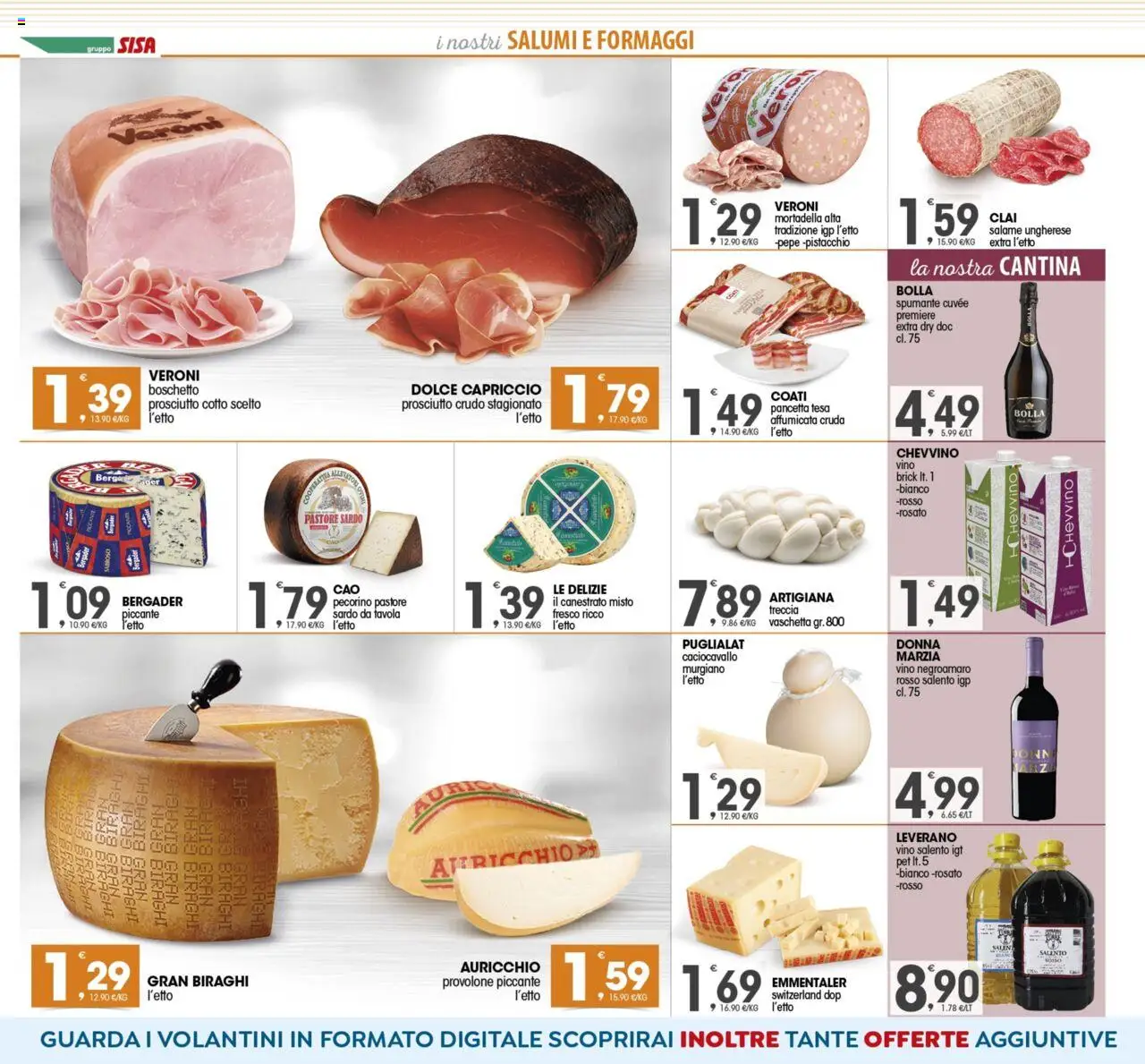Volantino SISA del 03.10.2025 | Pagina: 2 | Prodotti: Prosciutto Crudo, Prosciutto Cotto, Vino, The
