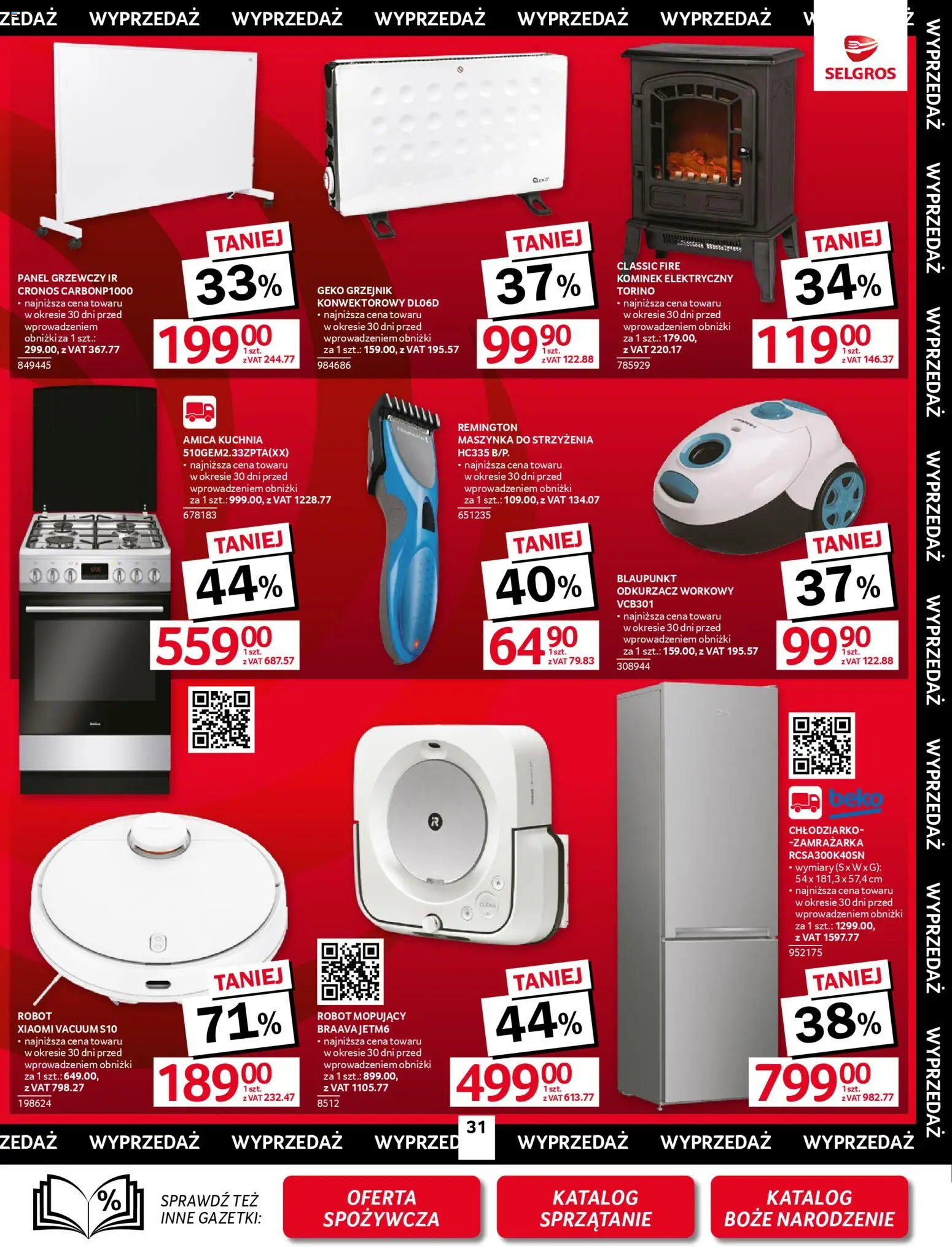 Selgros cash&carry Gazetka - Oferta przemysłowa od 06.11.2025 | Strona: 33 | Produkty: Zamrażarka, Odkurzacz, Robot, Maszynka do strzyżenia