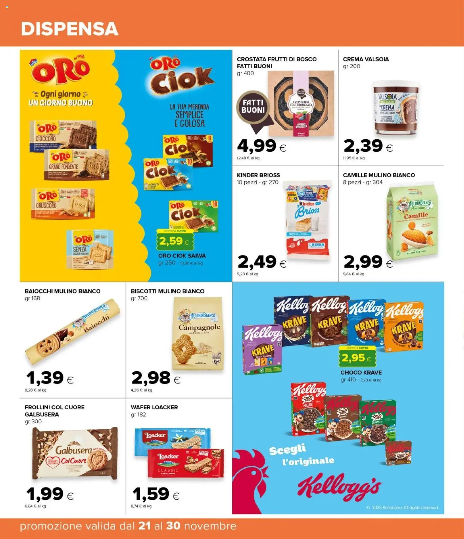 Volantino Oasi del 21.11.2025 | Pagina: 30 | Prodotti: Riso, Biscotti, Farina, Audio