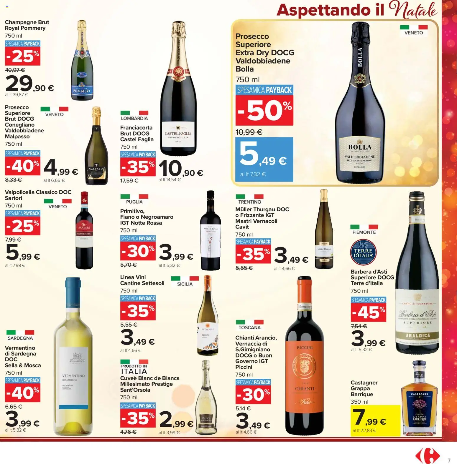 Volantino Carrefour del 02.12.2025 | Pagina: 7 | Prodotti: Prosecco, Champagne, Grappa